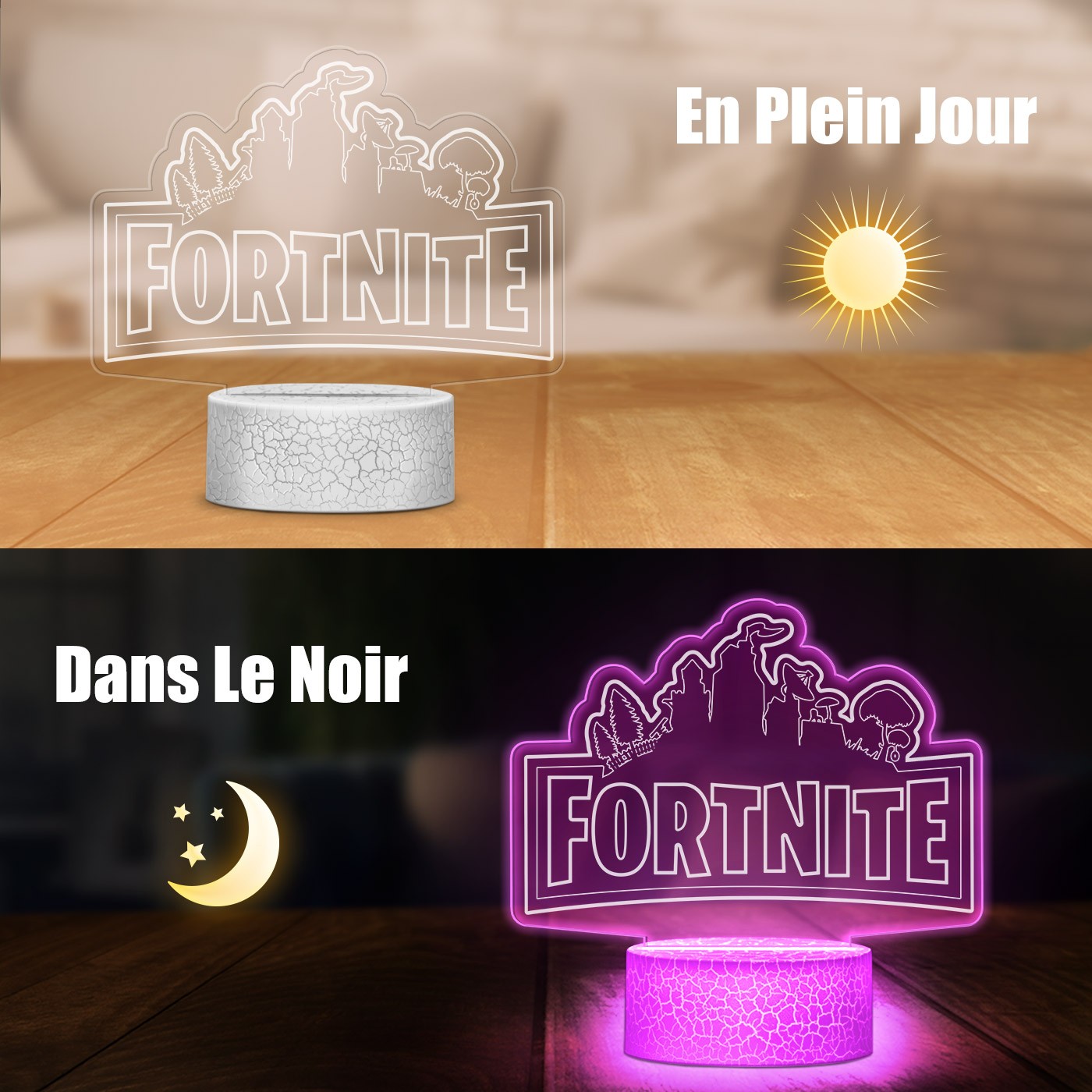 Lámpara LED 3D Fortnite con impresión personalizada