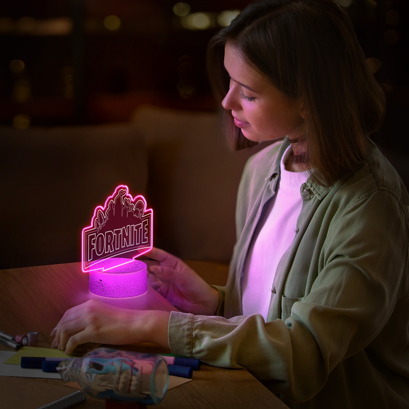 Lámpara LED 3D Fortnite con impresión personalizada