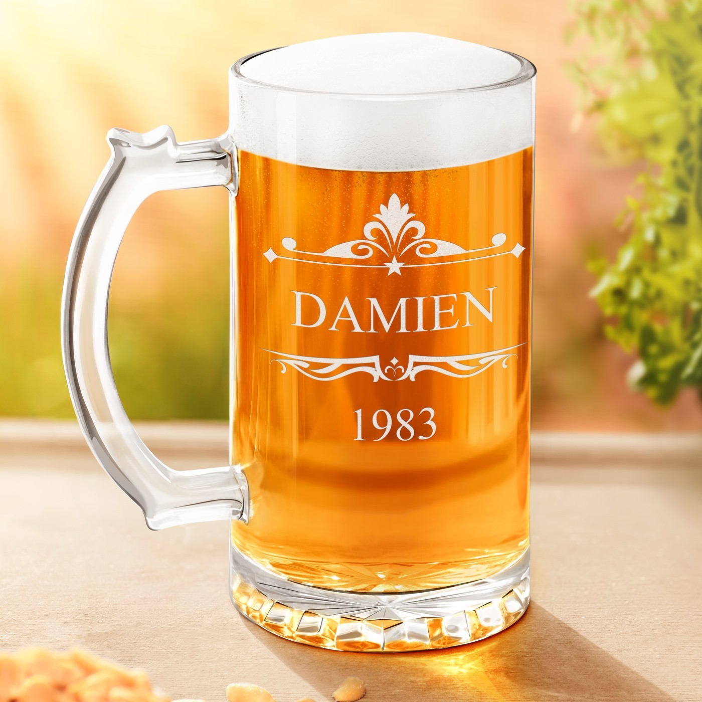 Jarra de cerveza personalizada Murrano para el Día de San Valentín