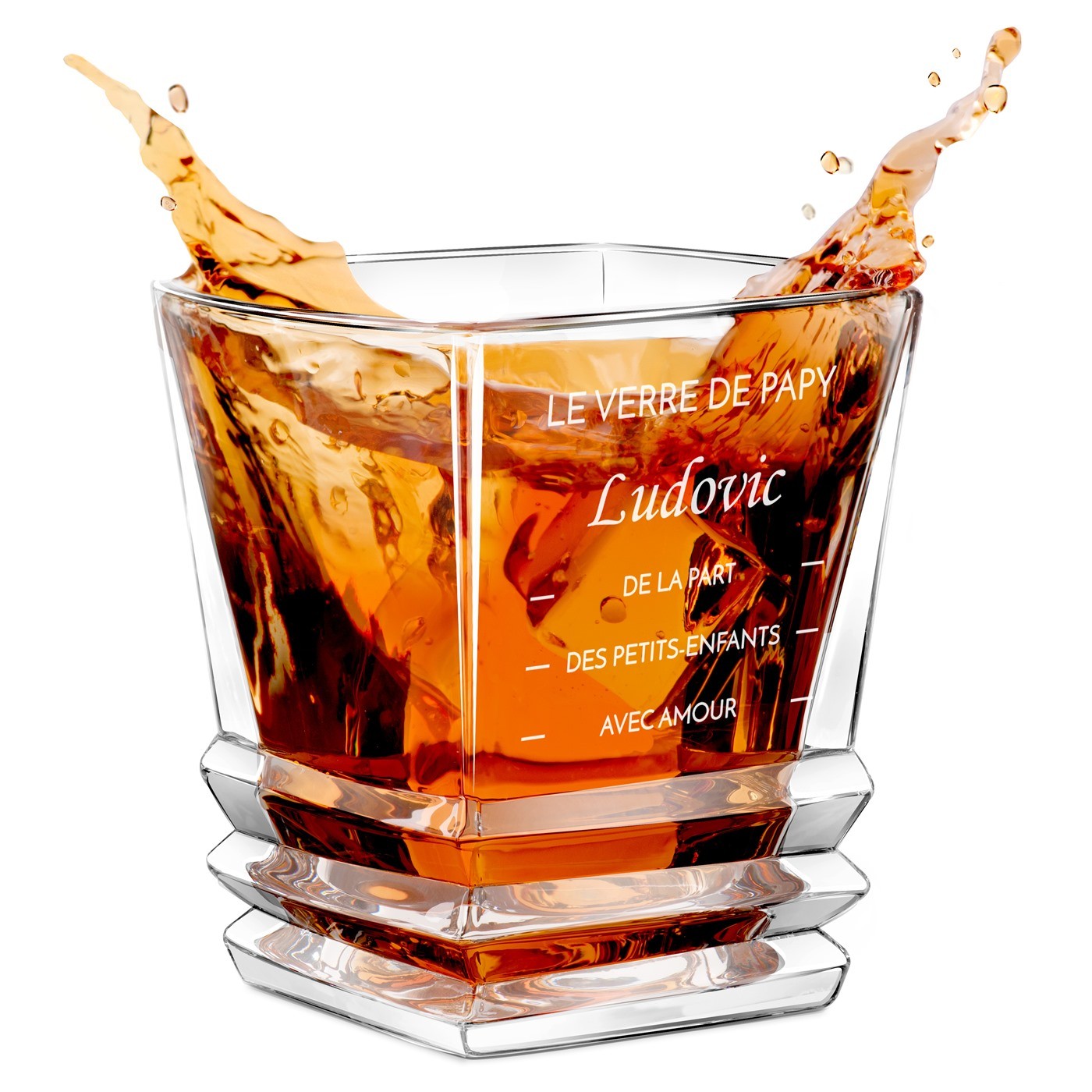 Copo de whisky geométrico personalizado Murrano