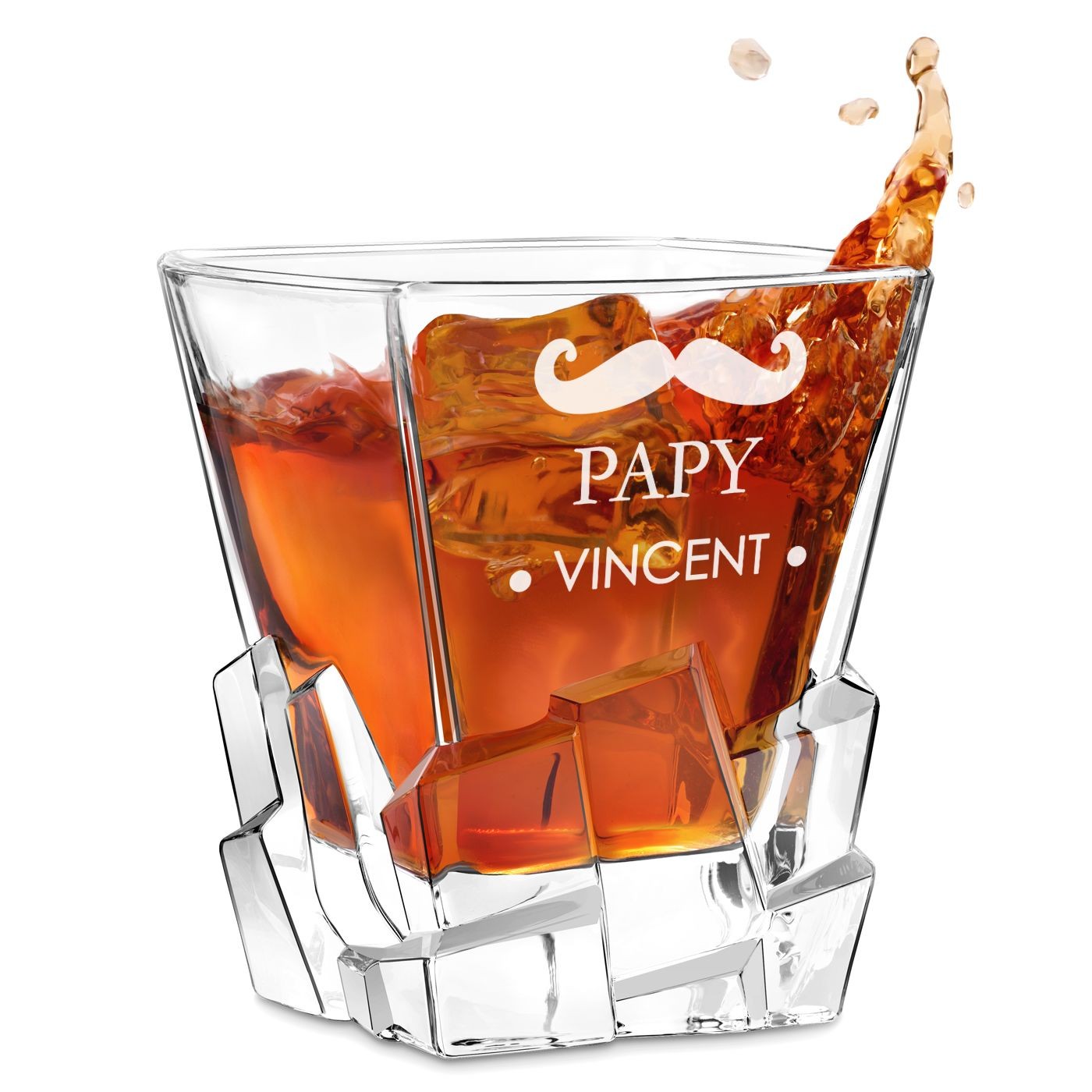 Taza de whisky Ice Blink Murrano con grabado para abuelo