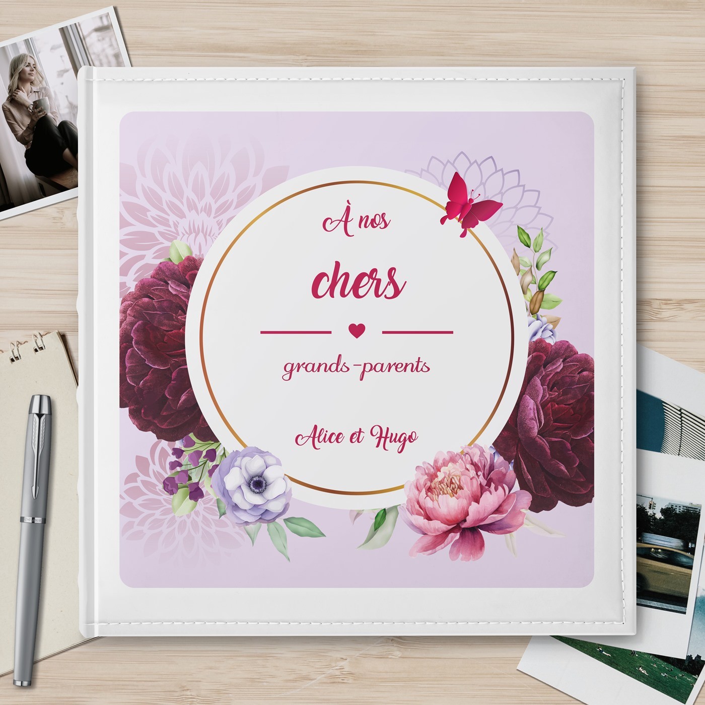 Murrano Photo Album 10x15 with Cover Printing for Grandparents