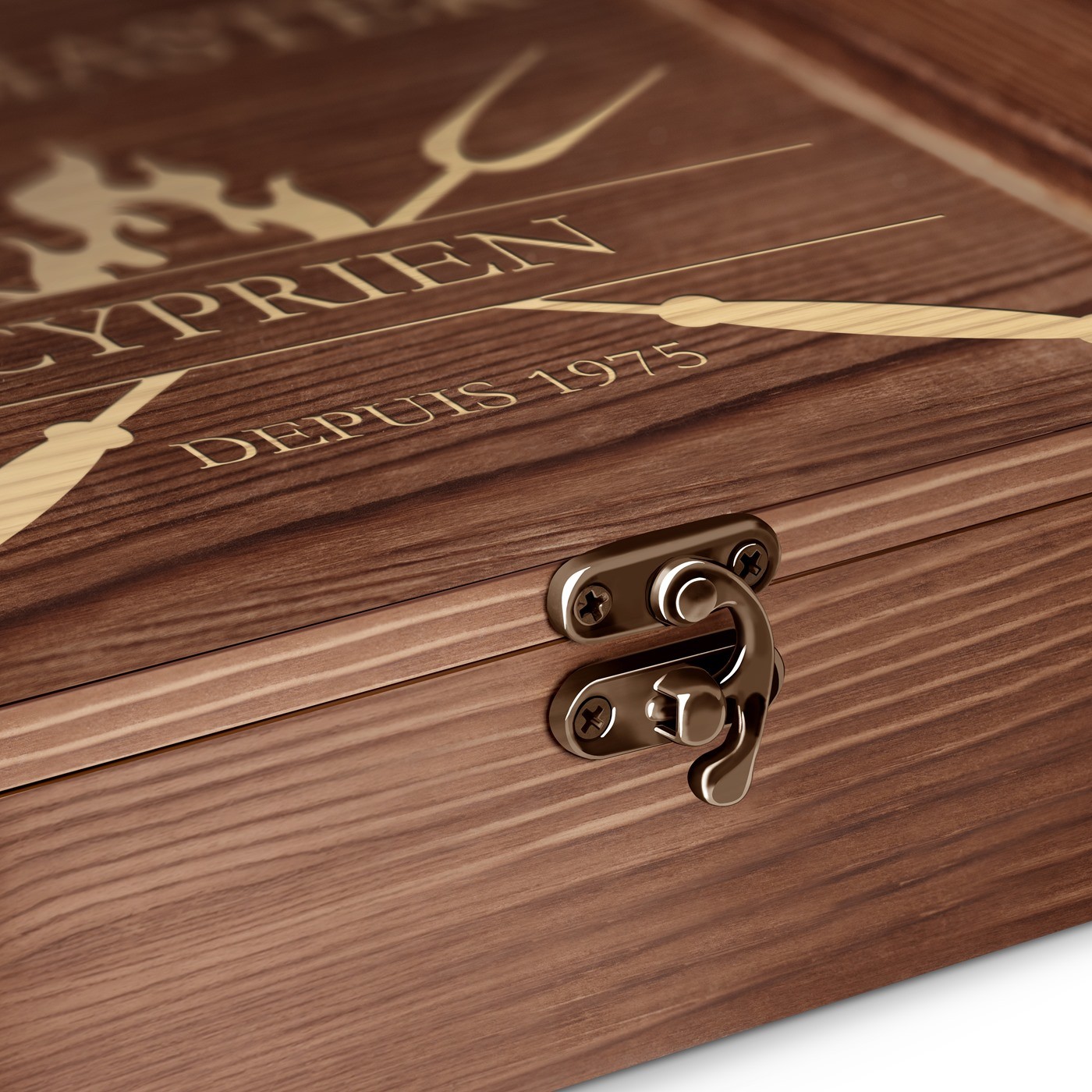 Set de cuchillos para carne Murrano para 6 personas en una caja de madera grabada - ¡El regalo perfecto para el Día del Padre!