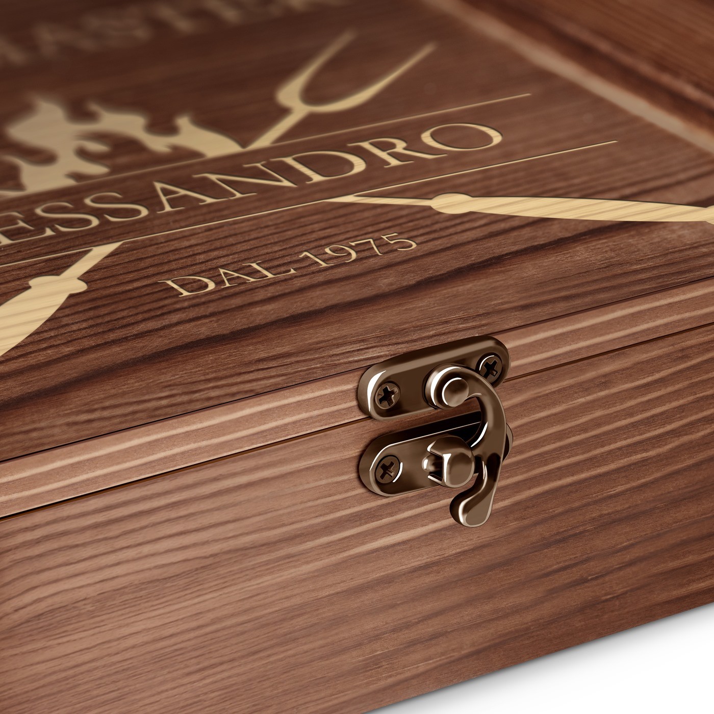 Ensemble de couverts à steak Murrano pour 6 personnes, coffret en bois