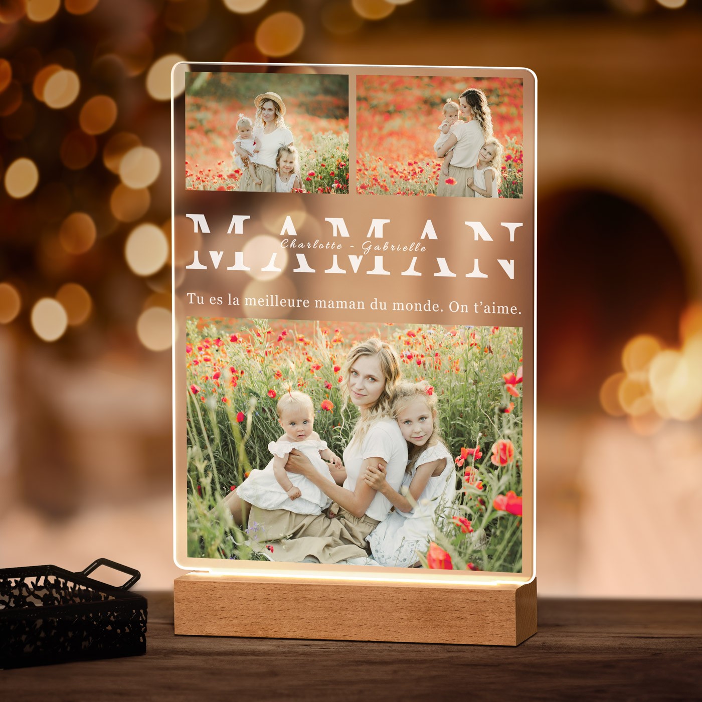 Murrano Customized XL LED Lamp with Photo for Mom's Birthday
