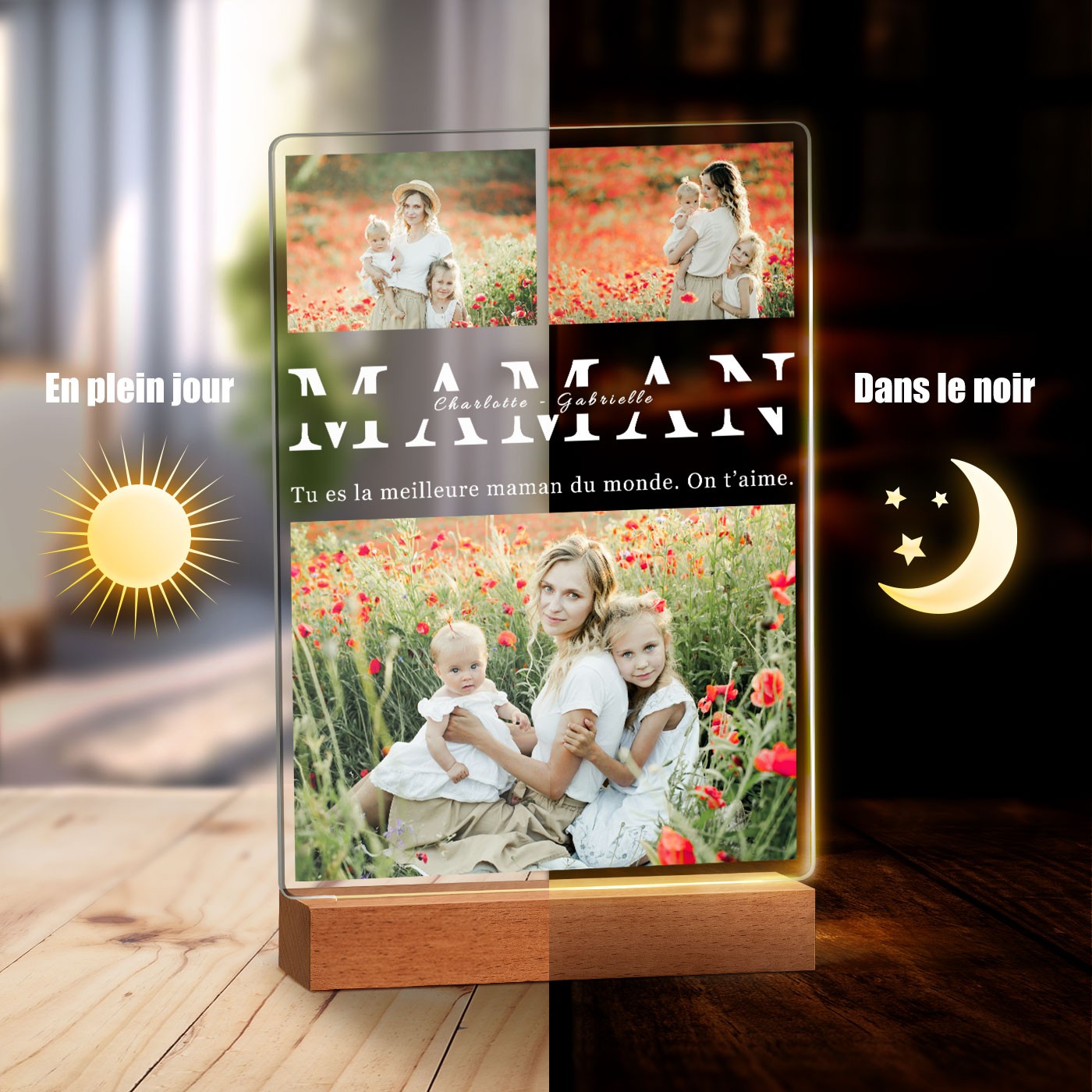 Murrano Customized XL LED Lamp with Photo for Mom's Birthday