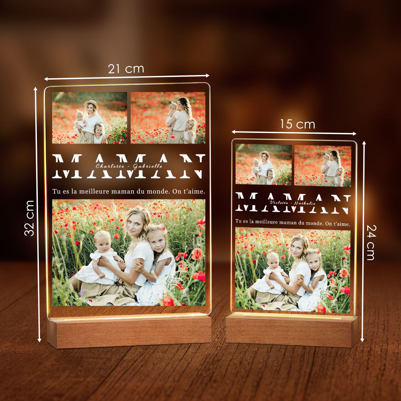Murrano Customized Large LED Lamp with Photo for Mom's Birthday