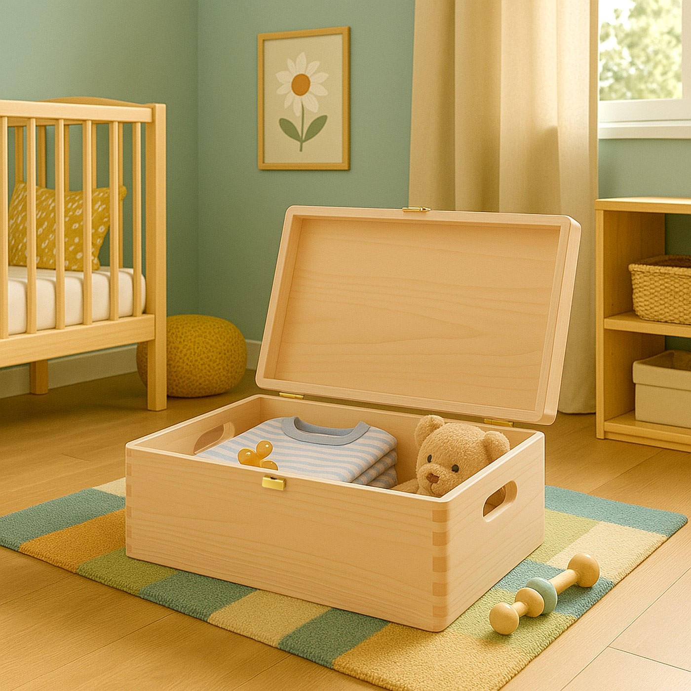 Murrano Pine Wood Memory Box for Boys
