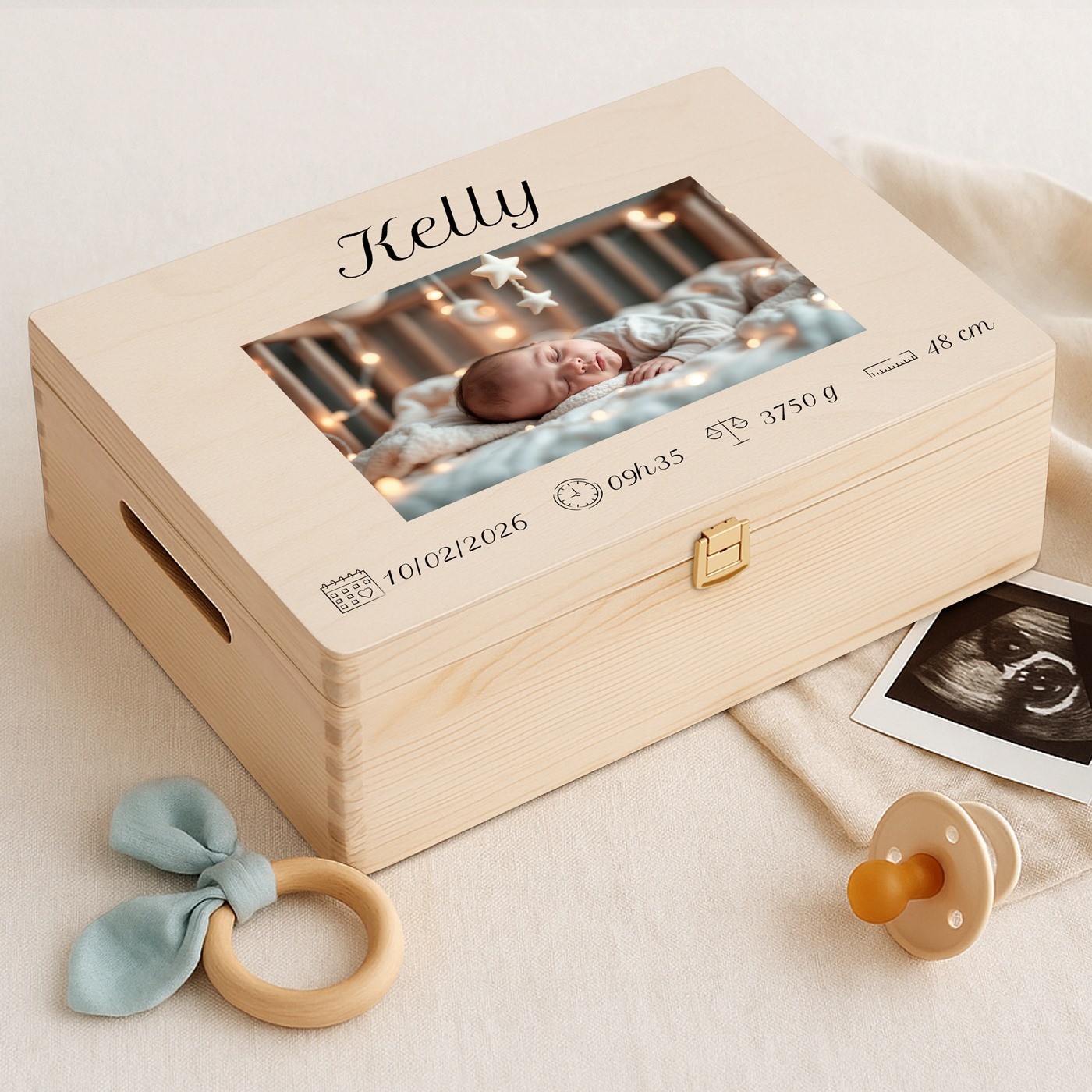 Caja de recuerdos creativa de madera de Murrano