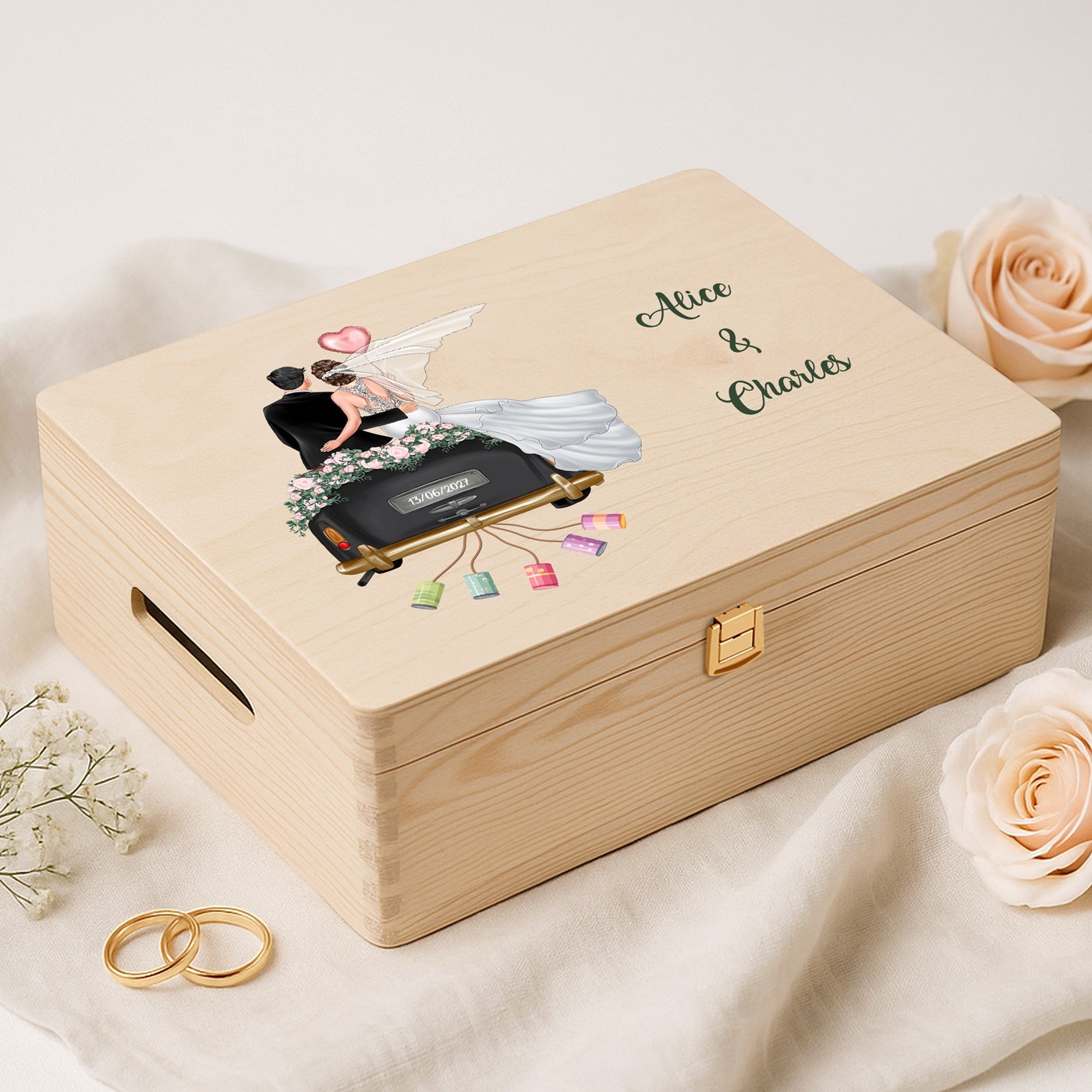 Murrano Creative Wooden Memory Box for Young Marrieds