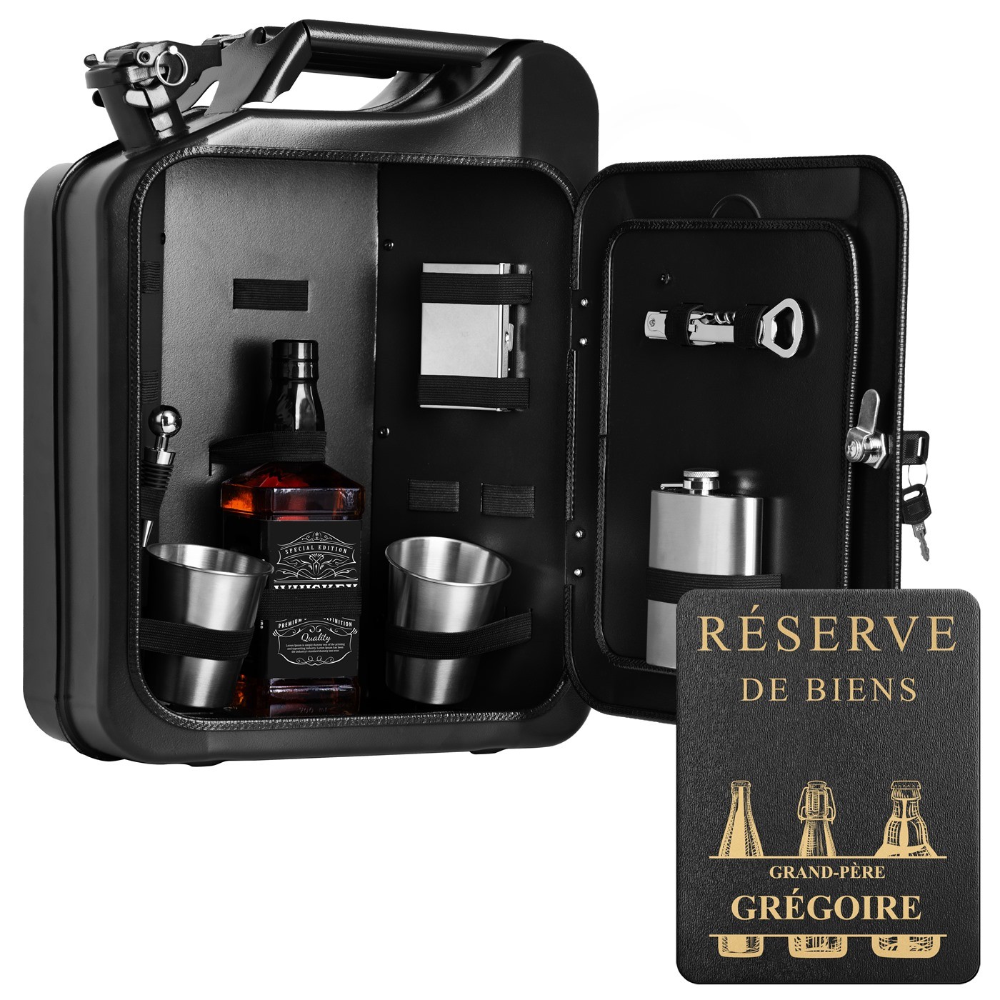 Mini bar de Murrano con accesorios y grabado para el abuelo