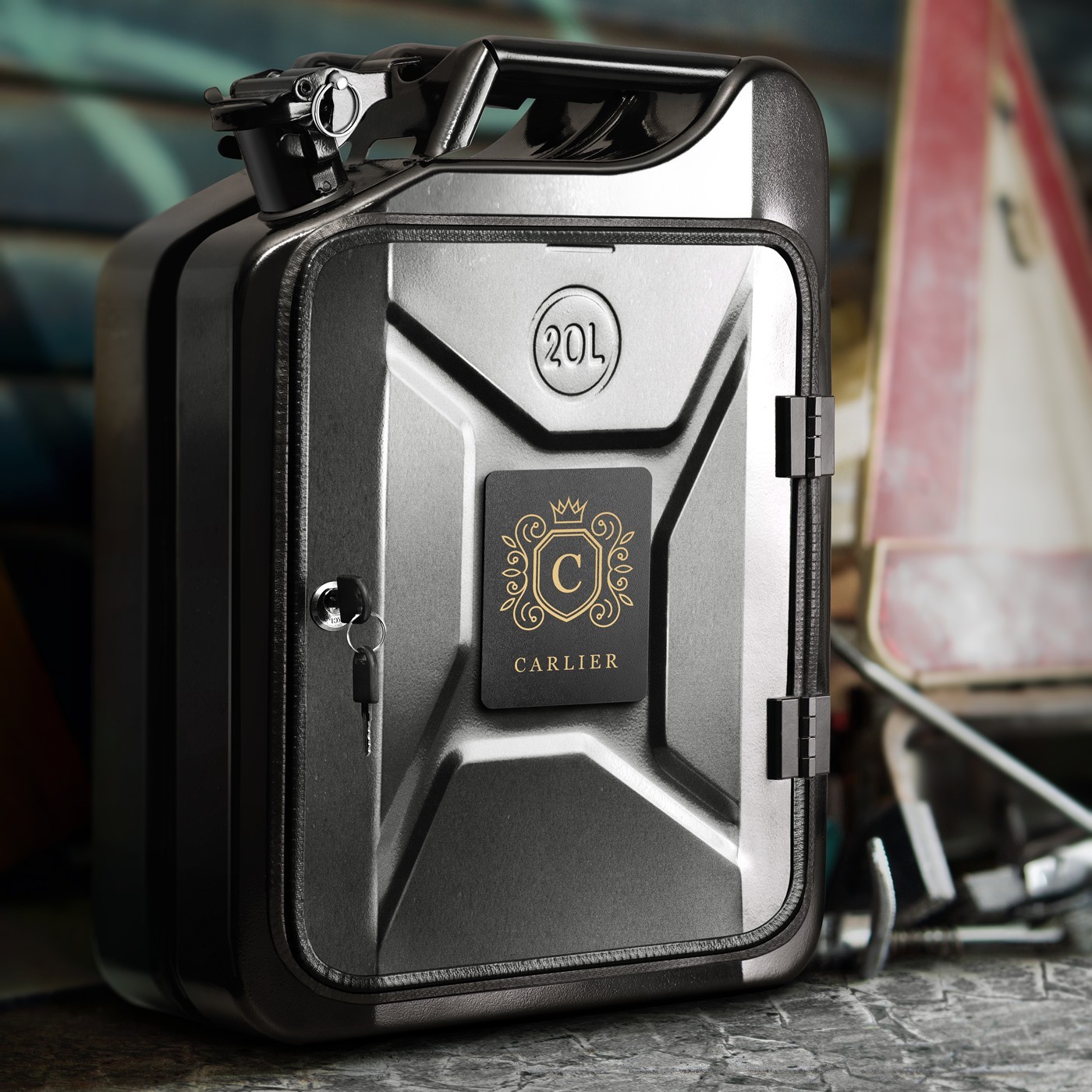 Mini Bar de Murrano con Accesorios y Grabado para Señores