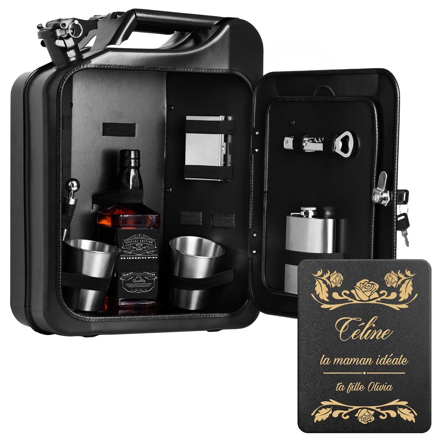 Mini Bar de Murrano con Accesorios y Grabado para Mamá