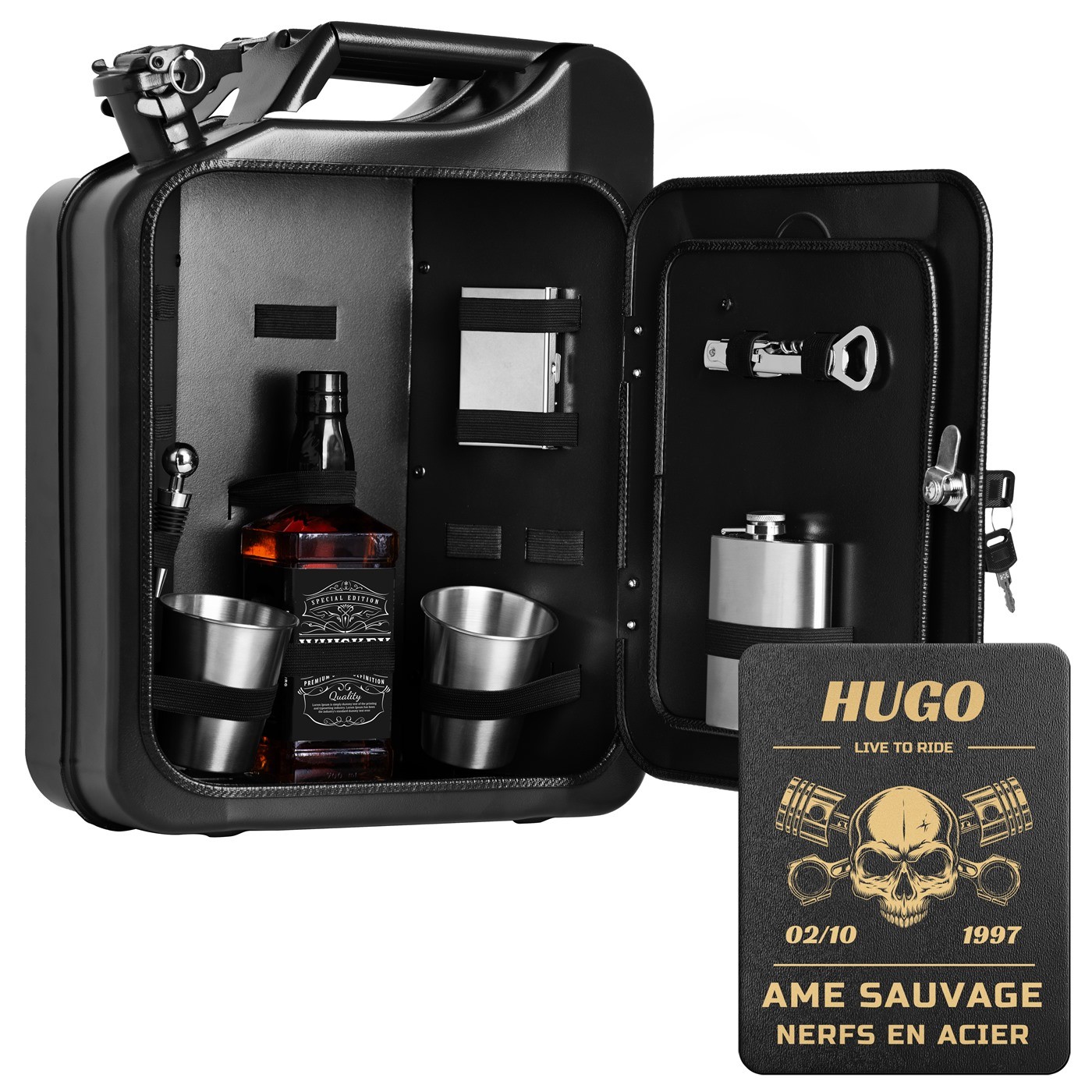 Mini Bar de Murrano con Accesorios y Grabado para Entusiastas de las Motocicletas