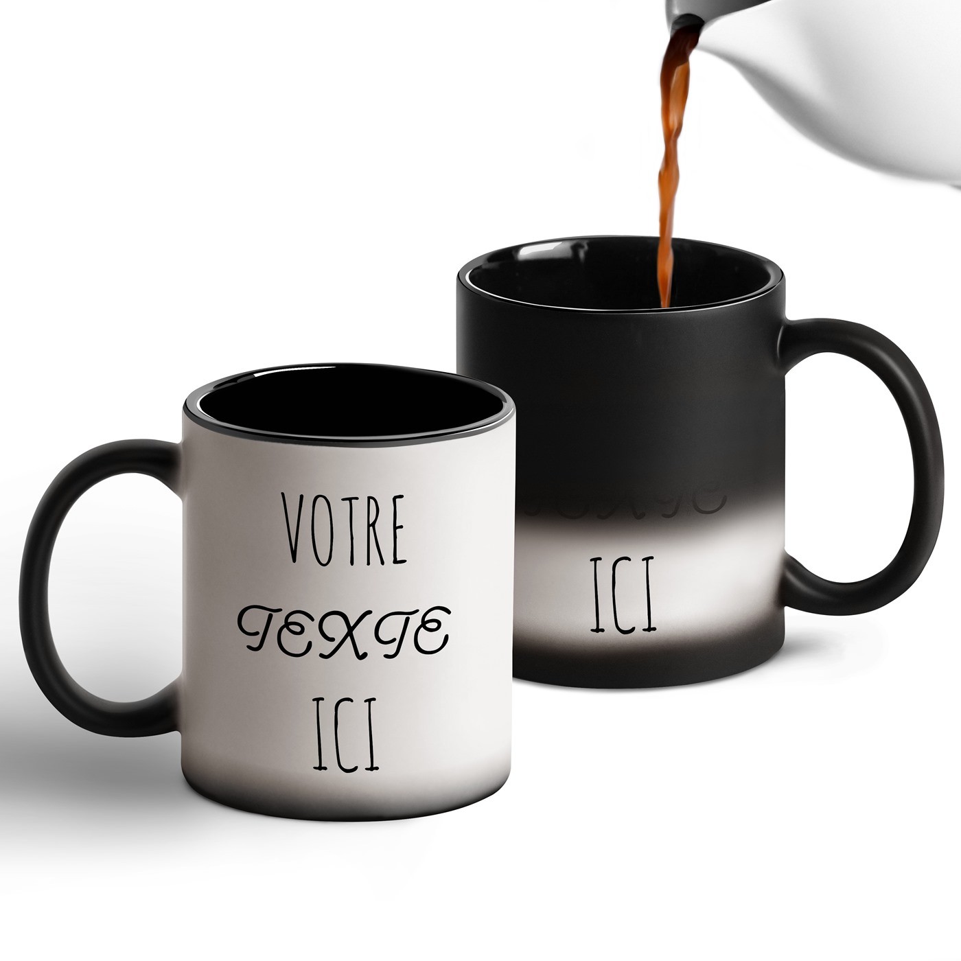 Taza Mágica Murrano - Diseño Personalizado Negro y Blanco