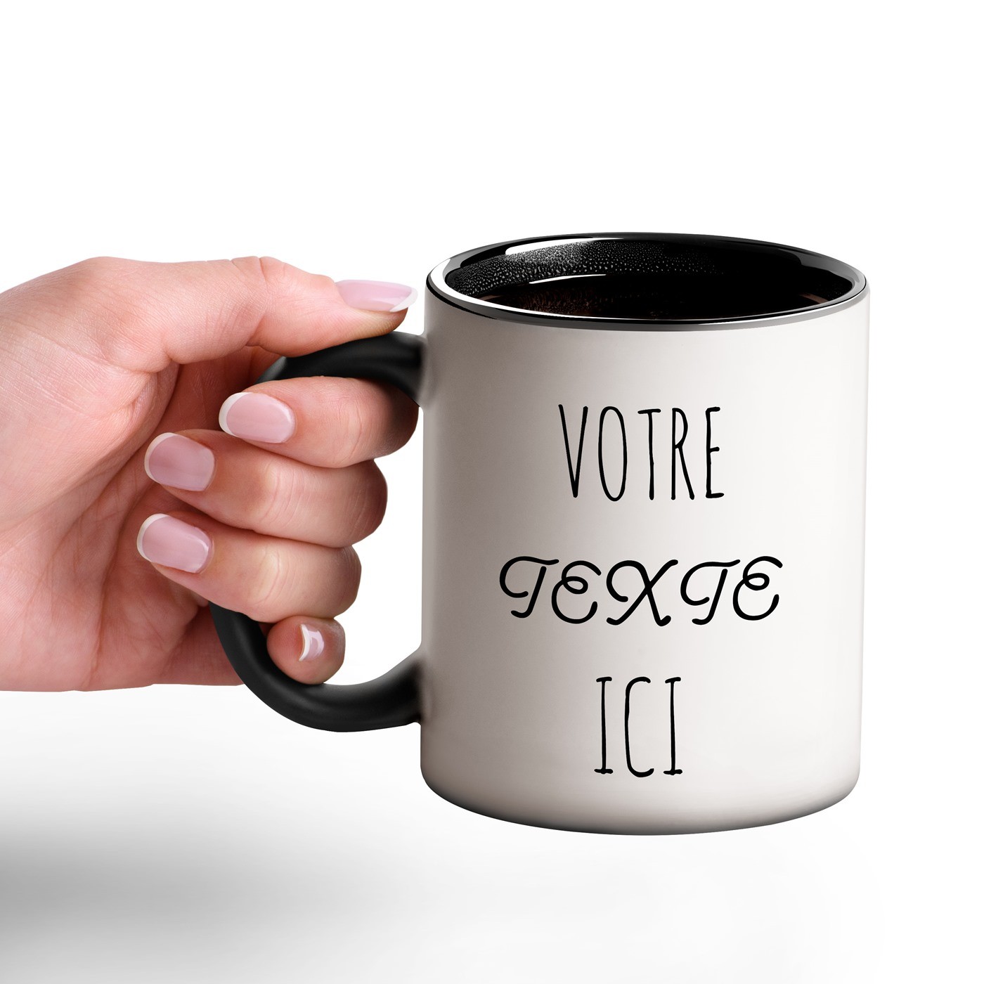 Taza Mágica Murrano - Diseño Personalizado Negro y Blanco