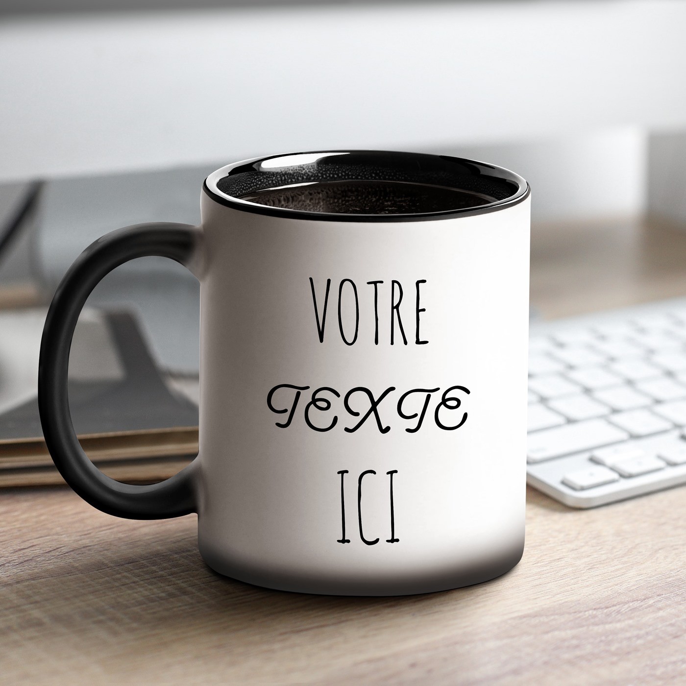 Taza Mágica Murrano - Diseño Personalizado Negro y Blanco