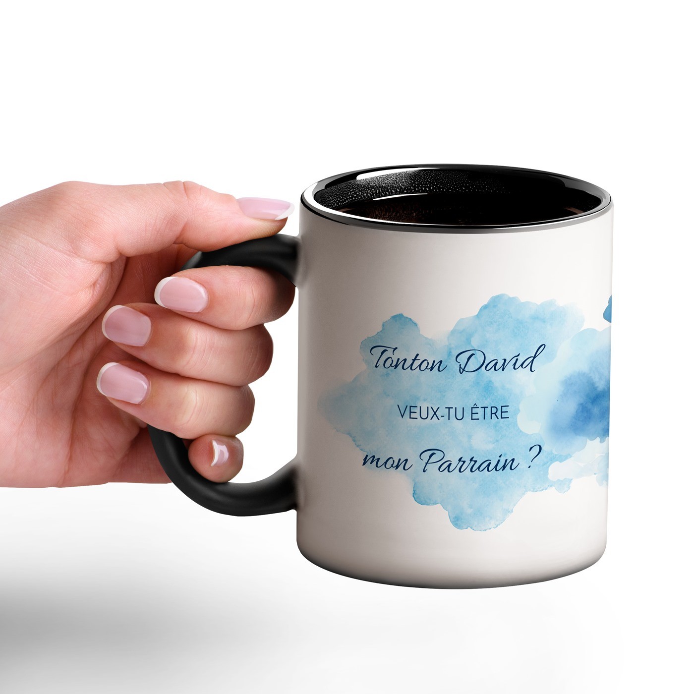 Taza Mágica Murrano con Impresión Negro y Blanco para Él