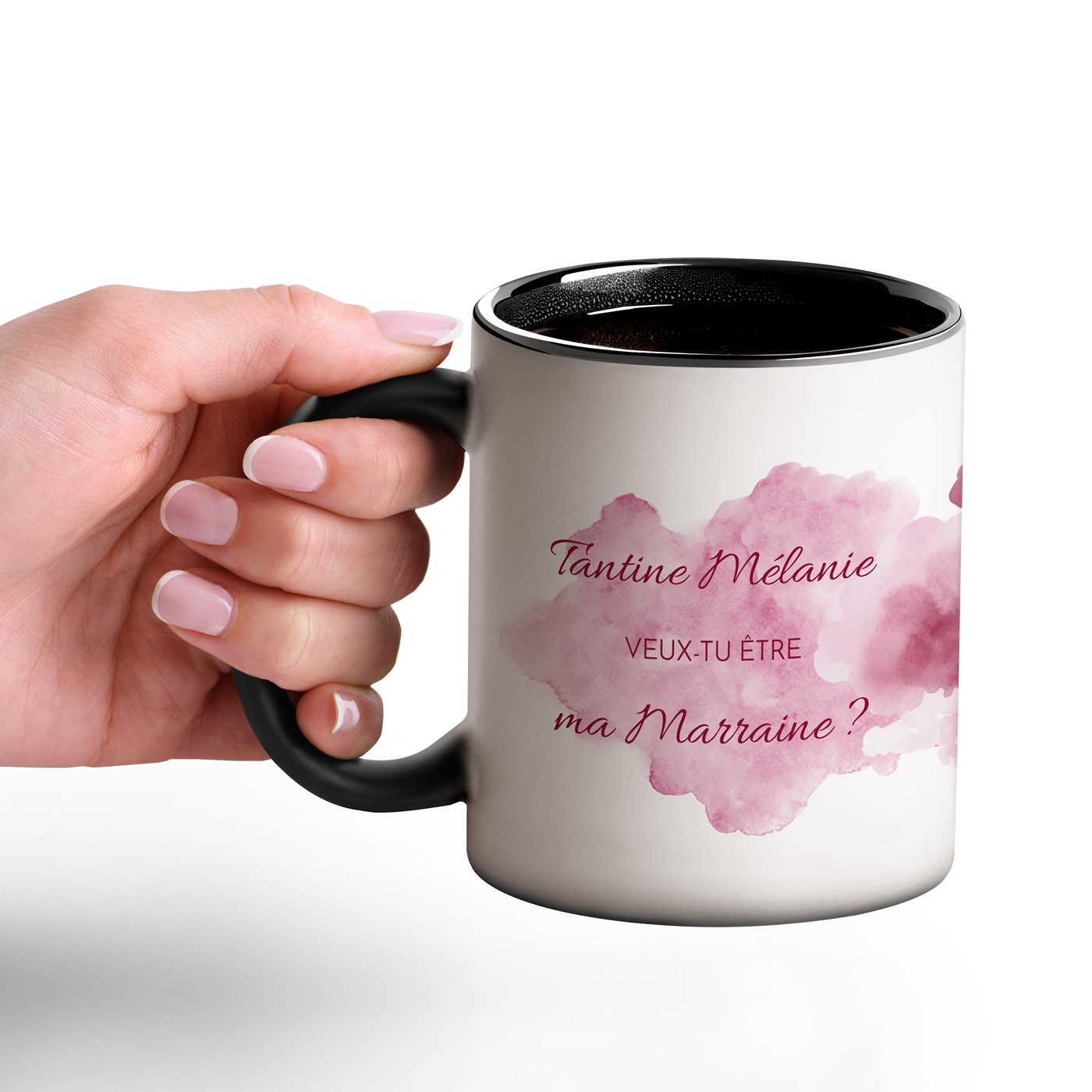 Taza Mágica Murrano con Impresión Negro y Blanco para Diosa