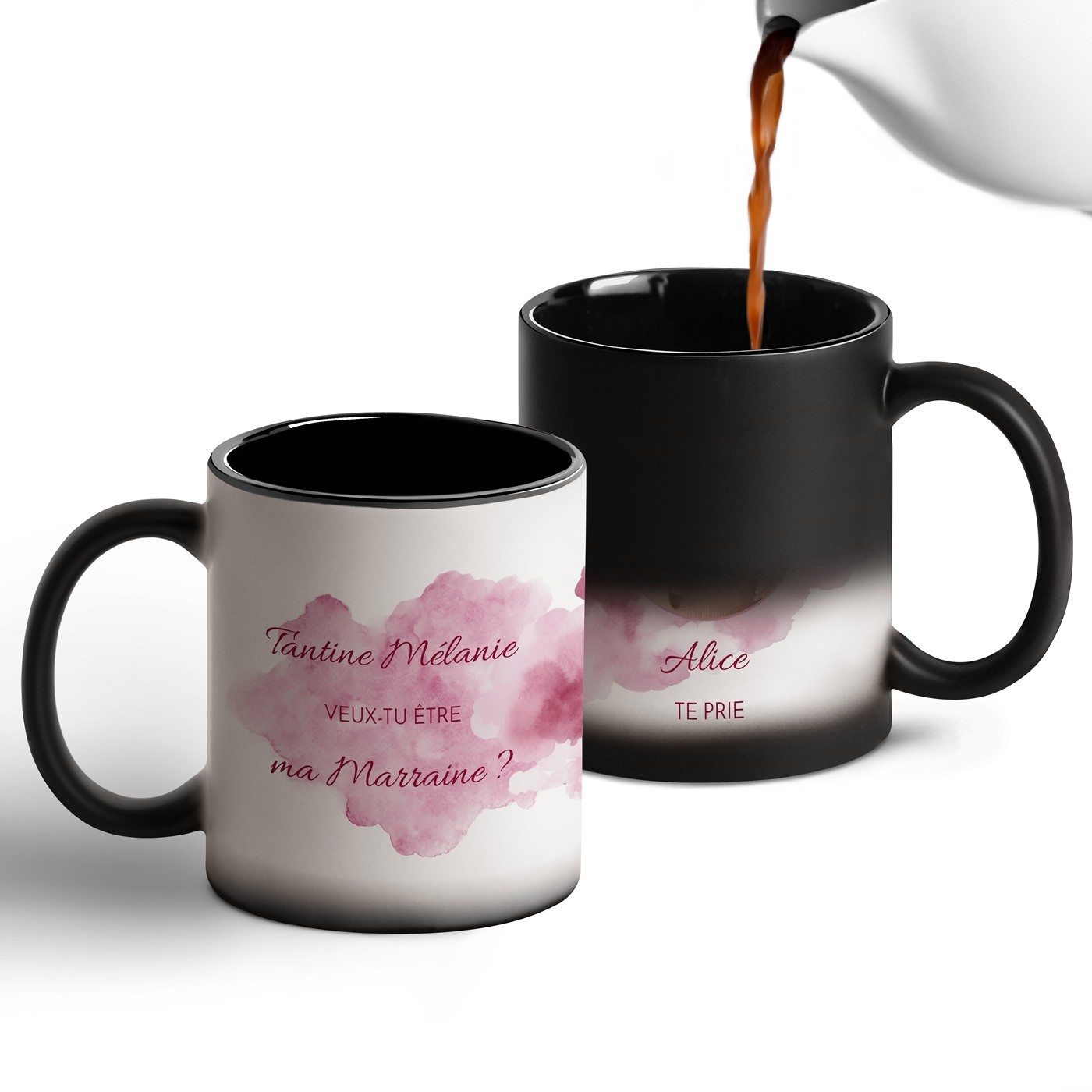 Taza Mágica Murrano con Impresión Negro y Blanco para Diosa