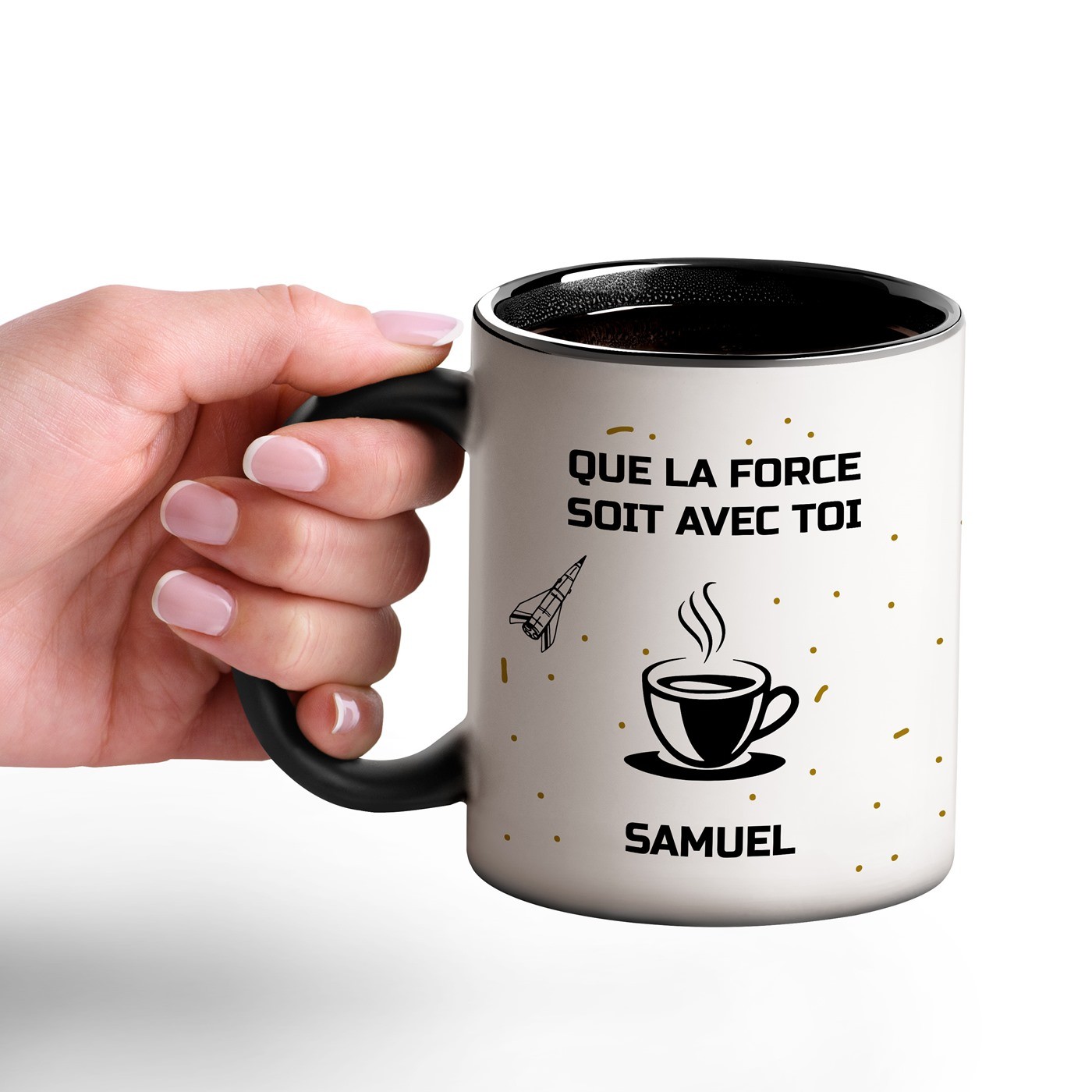 Taza Mágica Murrano - Impresión Negro y Blanco para Amantes del Café