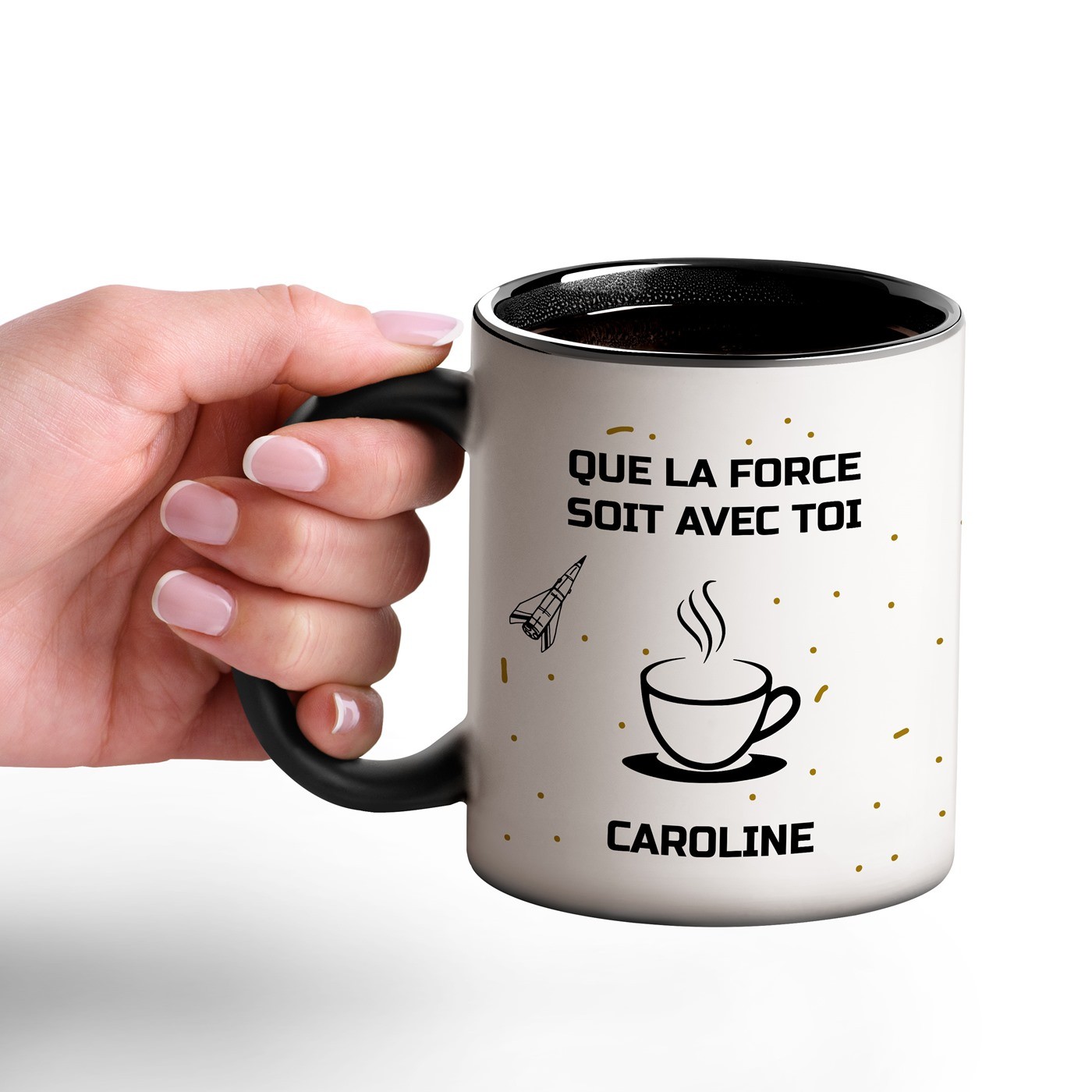 Taza Mágica Murrano con Impresión Negro y Blanco para Cumpleaños de Mujer