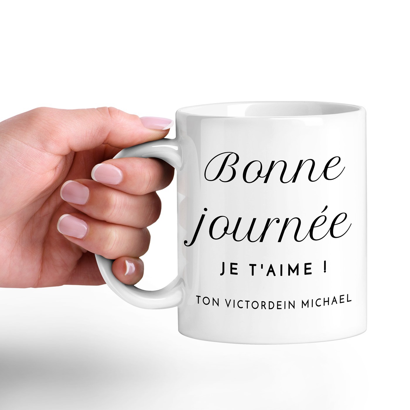 Mug de cerámica blanca Murrano con impresión para el aniversario de la esposa