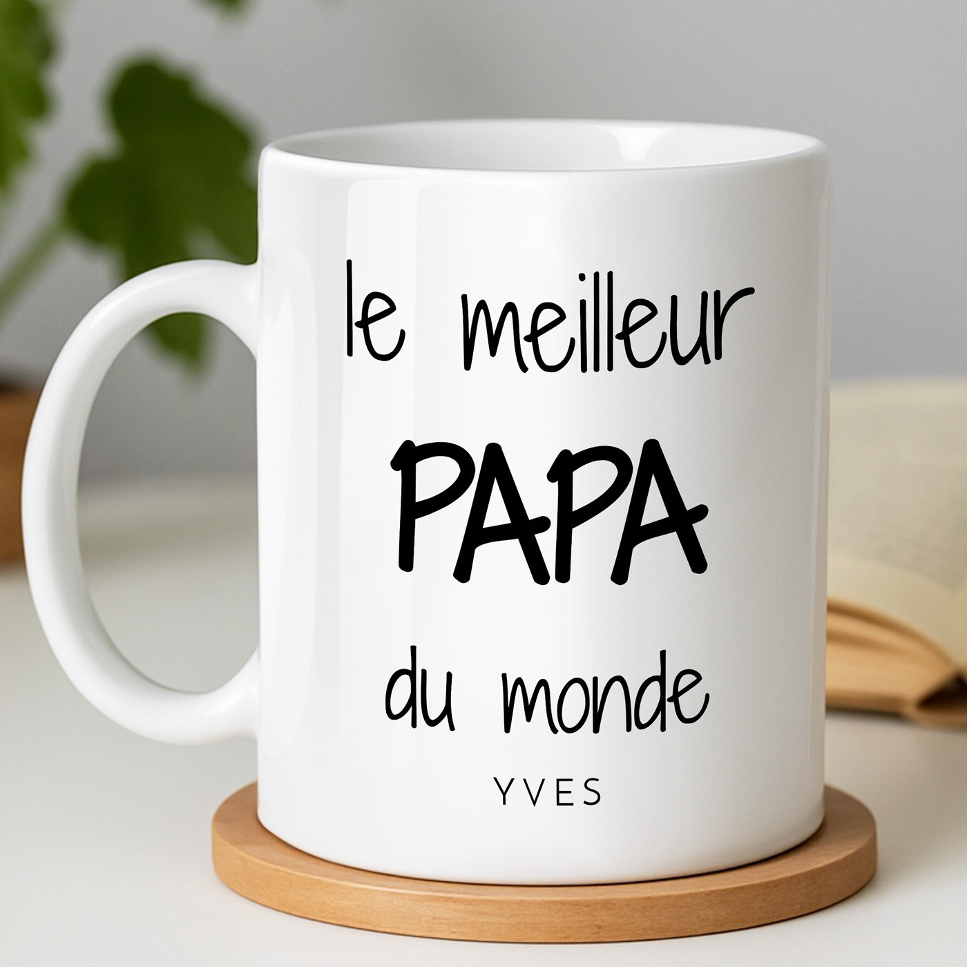 Mug de cerámica blanca Murrano con impresión para el Día del Padre