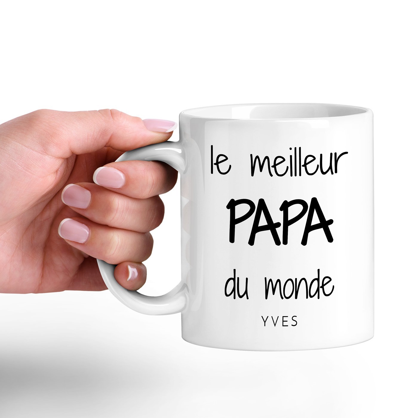 Mug de cerámica blanca Murrano con impresión para el Día del Padre