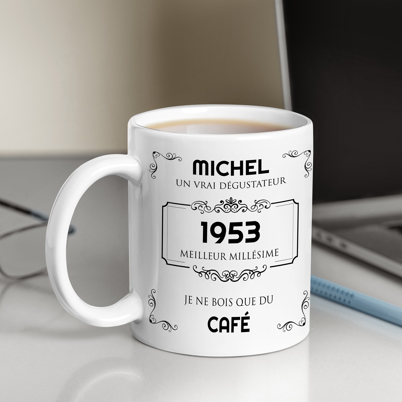 Mug de cerámica blanca Murrano con impresión para hombre - Cumpleaños