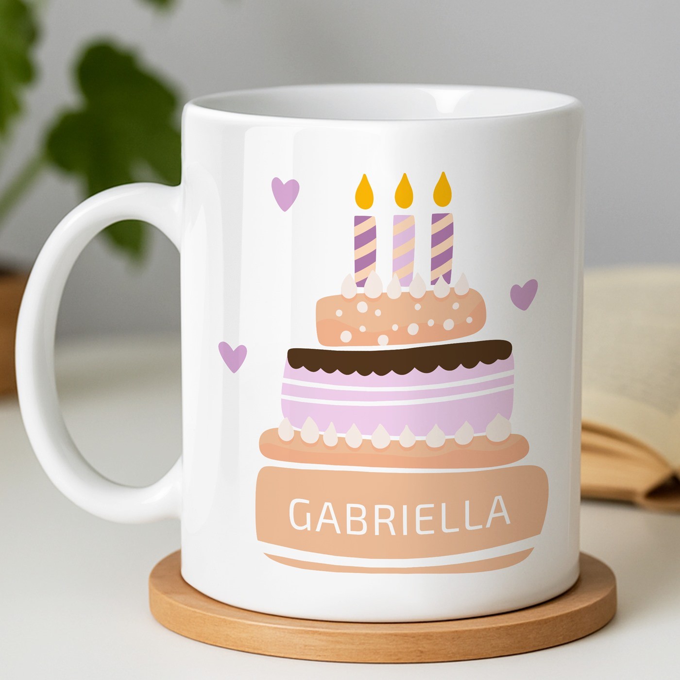 Mug de cerámica blanca Murrano con impresión 'Ella' para el aniversario de la mujer
