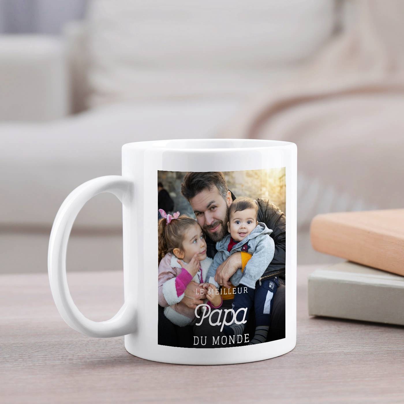 Mug de cerámica Murrano con impresión para el aniversario de papá - Blanco