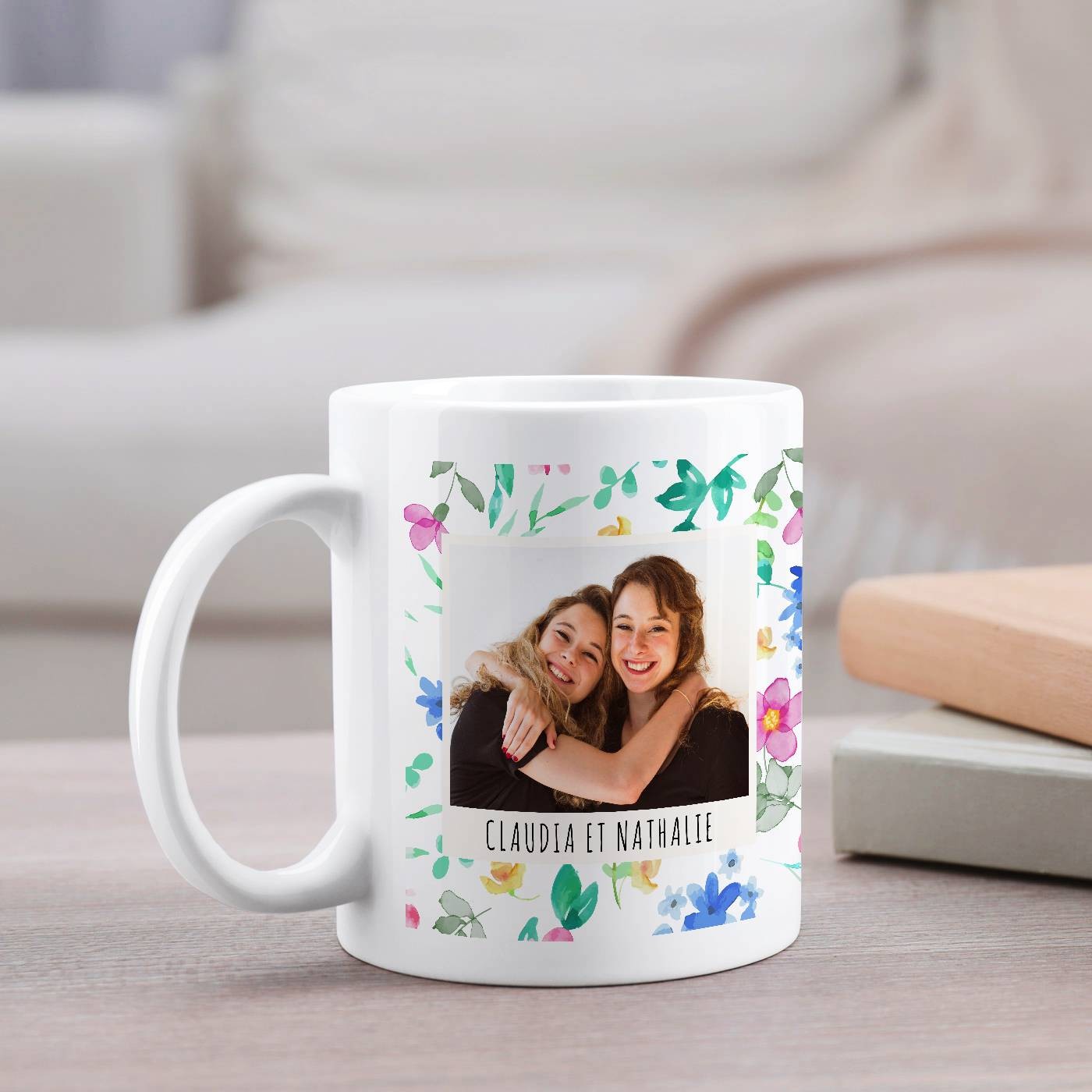 Taza de cerámica Murrano con impresión para mejor amiga - Blanca