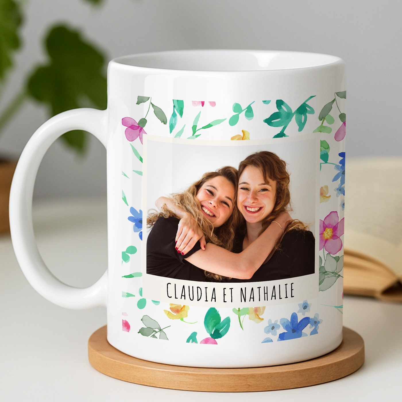 Taza de cerámica Murrano con impresión para mejor amiga - Blanca