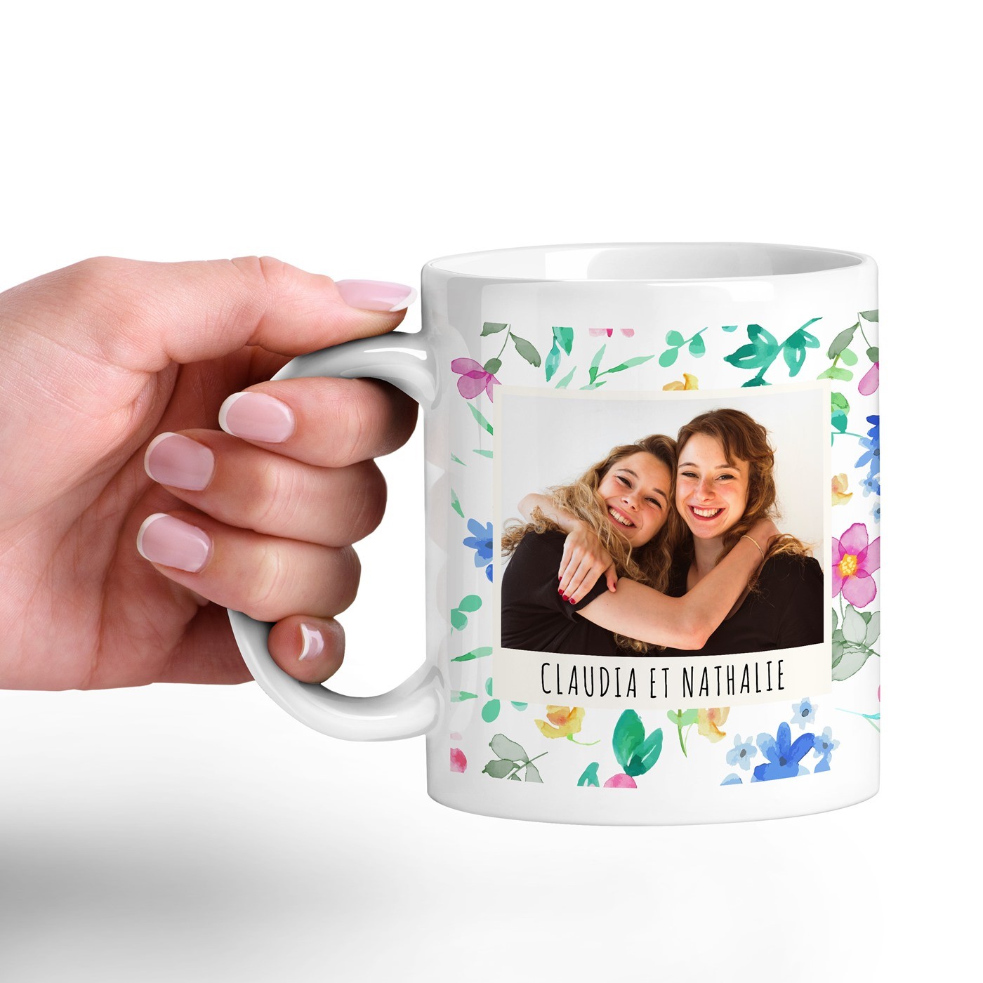 Taza de cerámica Murrano con impresión para mejor amiga - Blanca
