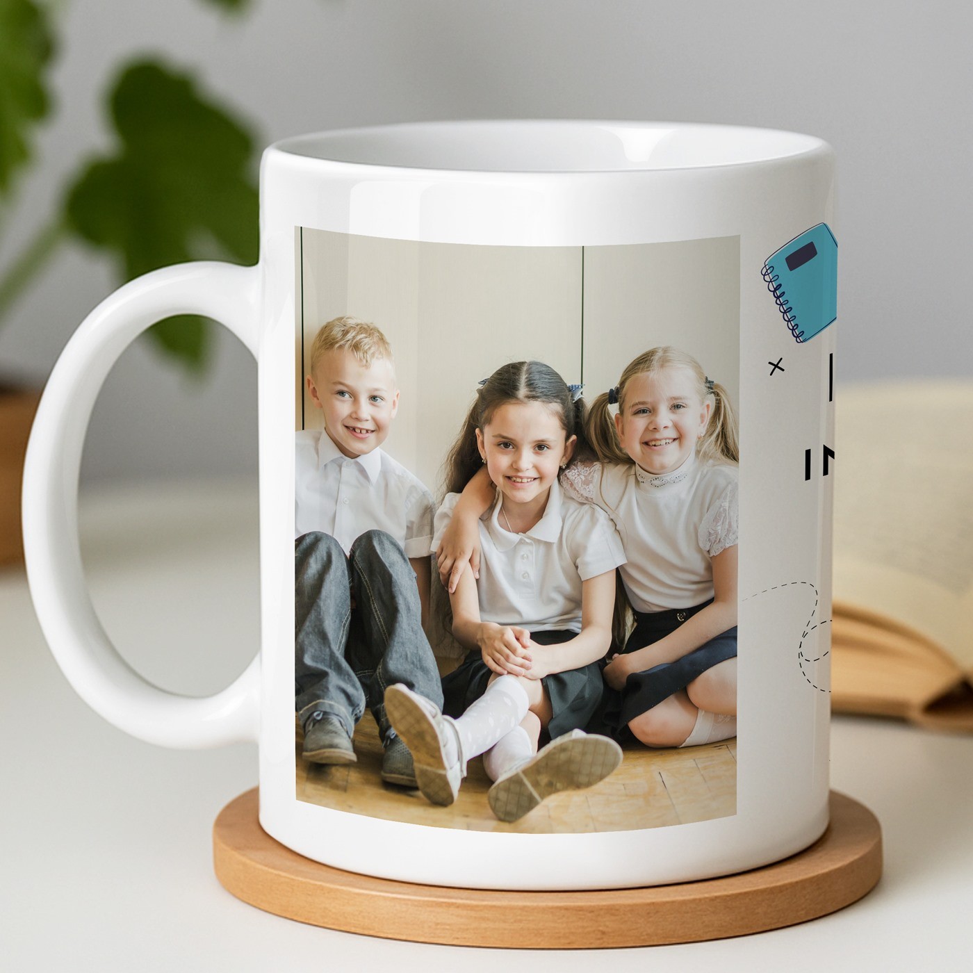 Mug de cerámica blanca Murrano con impresión para mujer maestra