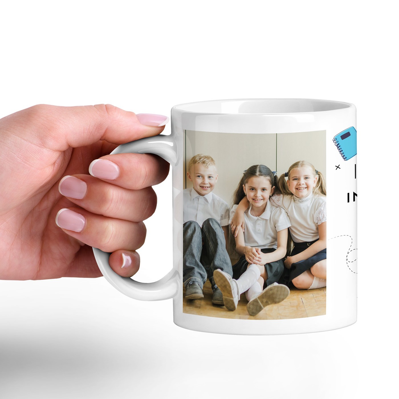 Mug de cerámica blanca Murrano con impresión para mujer maestra