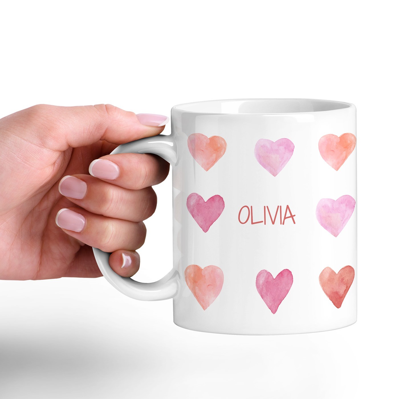 Mug de cerámica blanca Murrano con impresión para el Día de San Valentín para ella