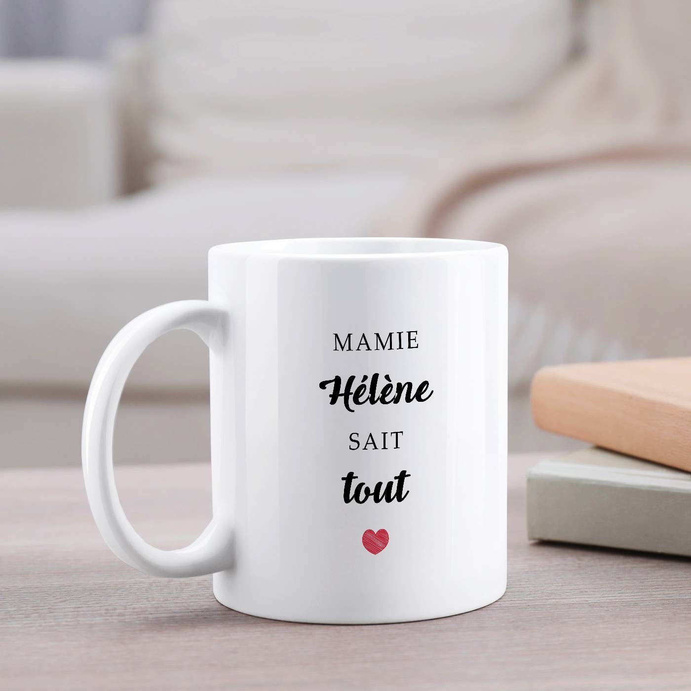 Taza de cerámica blanca Murrano con impresión personalizada para la abuelita