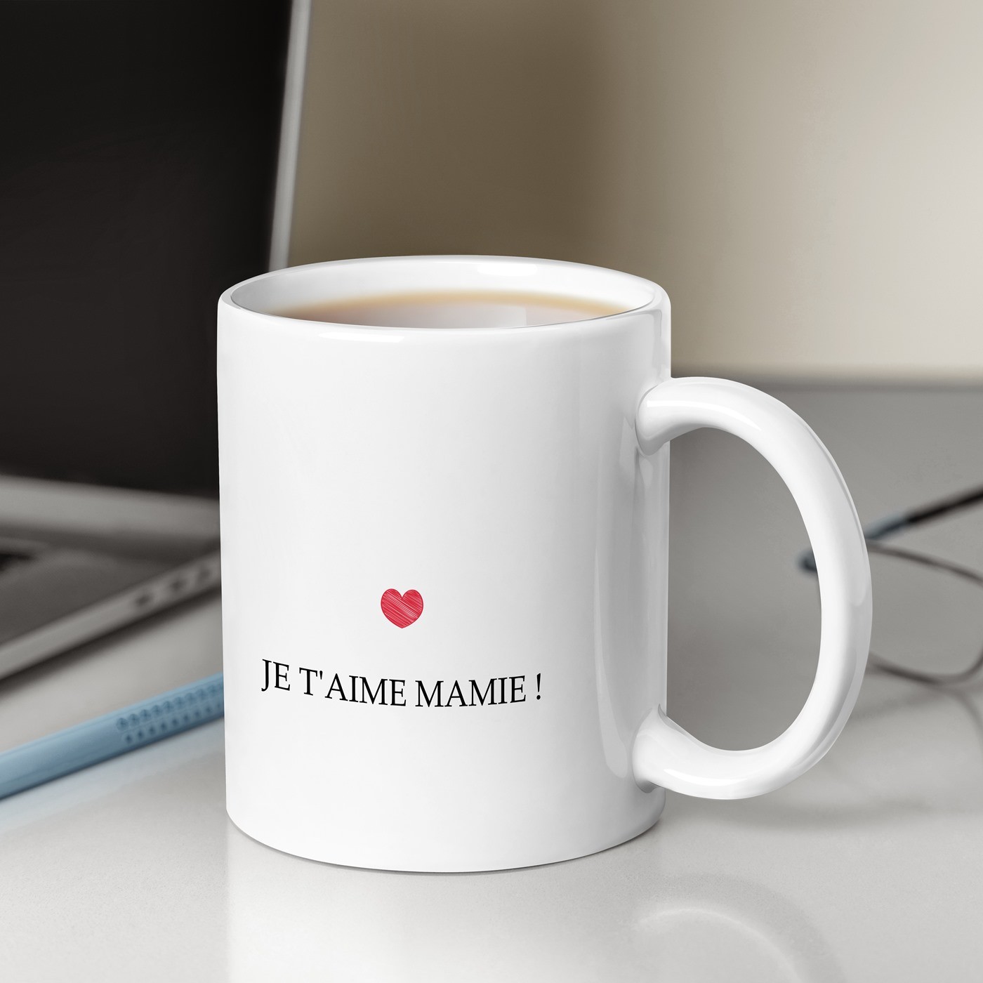 Taza de cerámica blanca Murrano con impresión personalizada para la abuelita