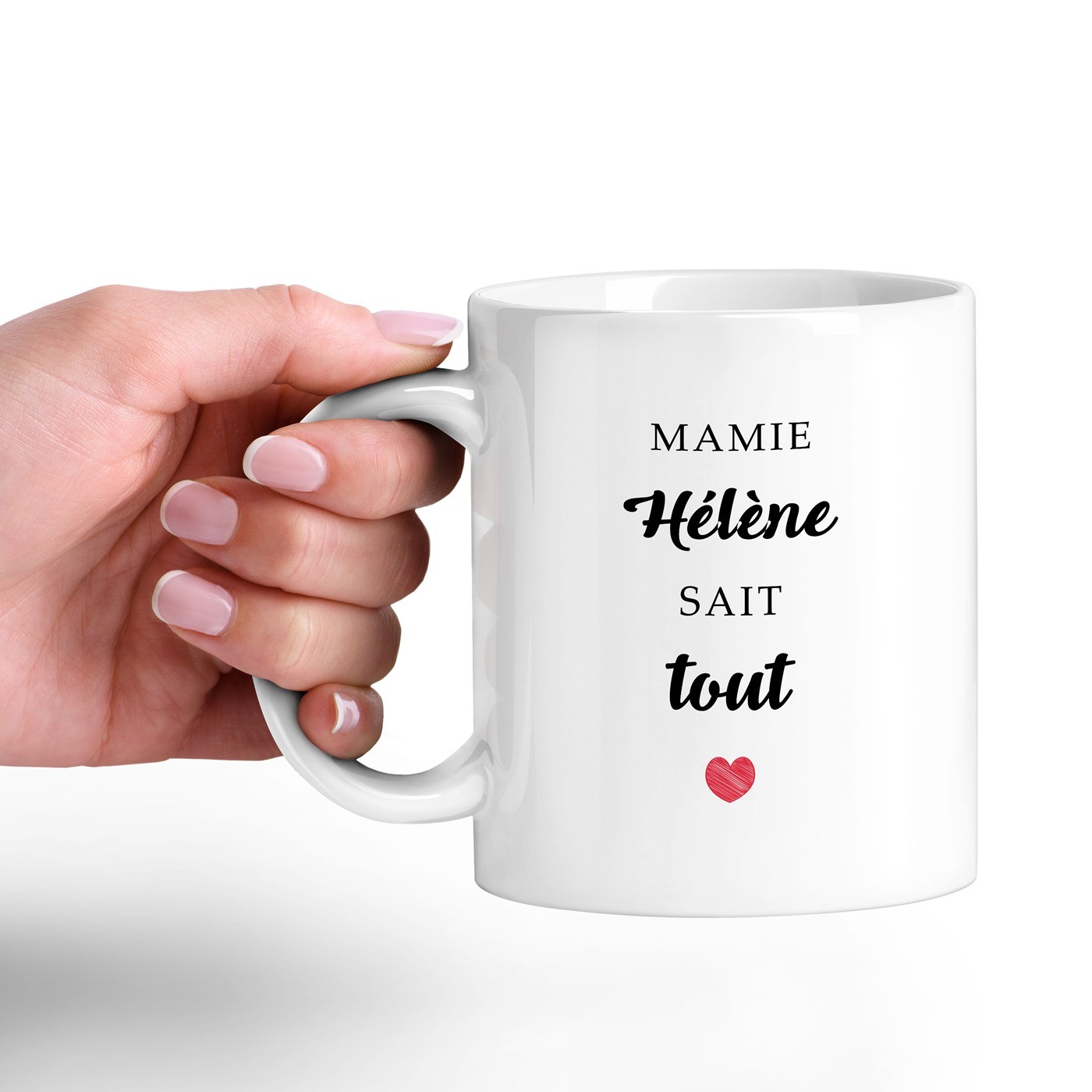 Taza de cerámica blanca Murrano con impresión personalizada para la abuelita