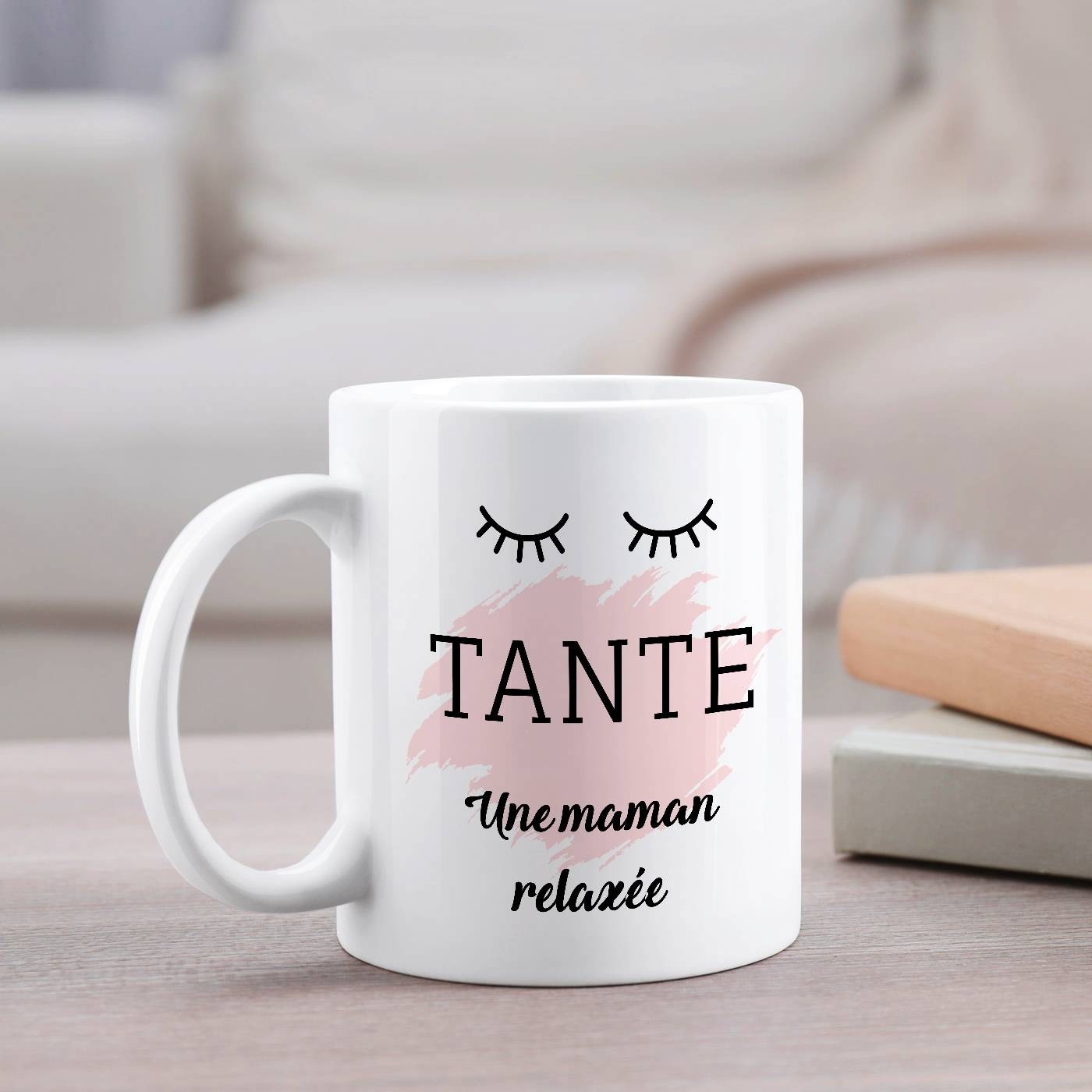 Taza de cerámica blanca Murrano con impresión personalizada para el cumpleaños de la tía