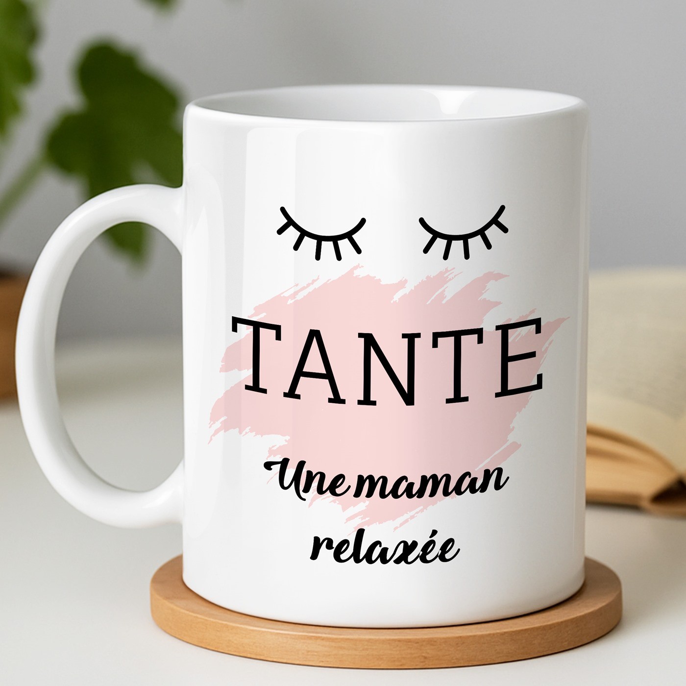 Taza de cerámica blanca Murrano con impresión personalizada para el cumpleaños de la tía
