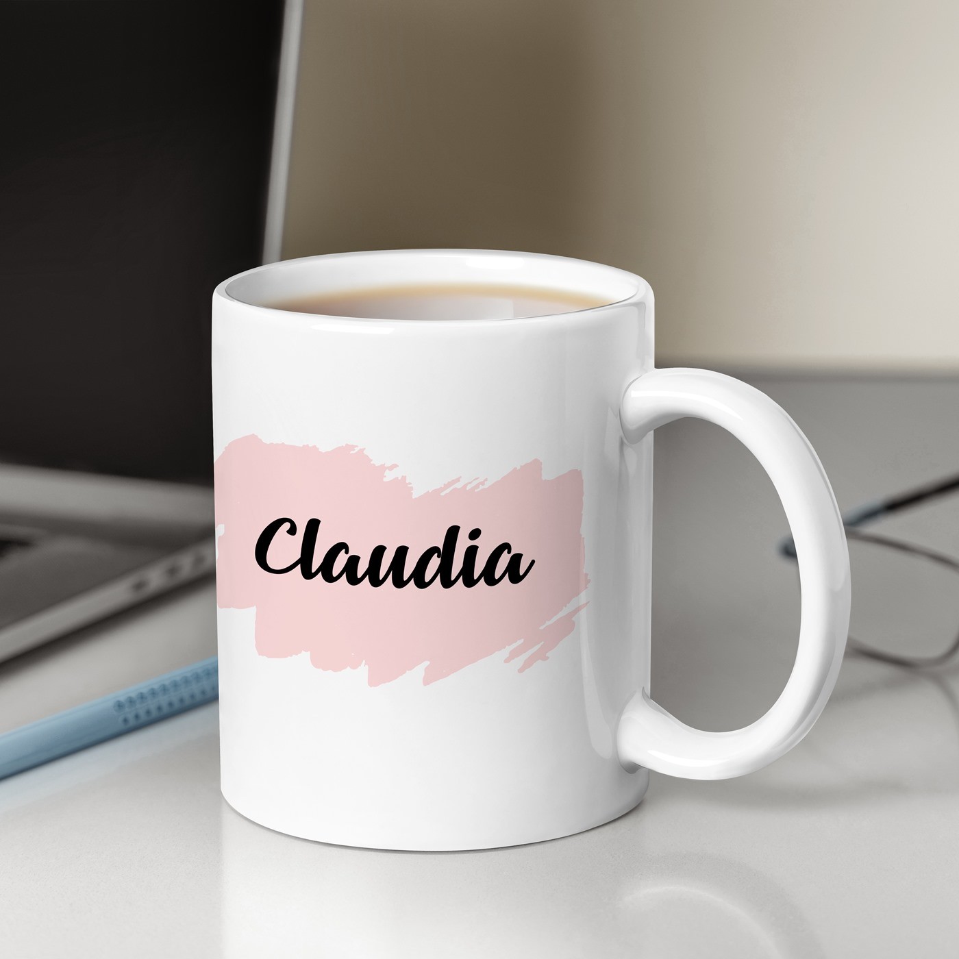 Taza de cerámica blanca Murrano con impresión personalizada para el cumpleaños de la tía