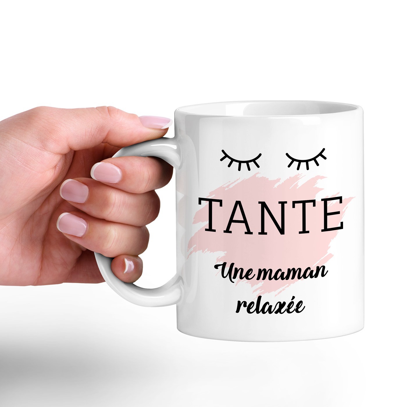 Taza de cerámica blanca Murrano con impresión personalizada para el cumpleaños de la tía