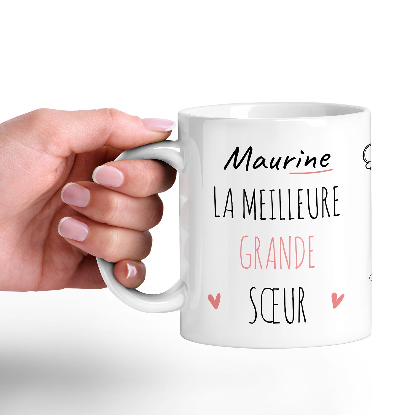 Mug de cerámica blanca Murrano con impresión de aniversario para hermana