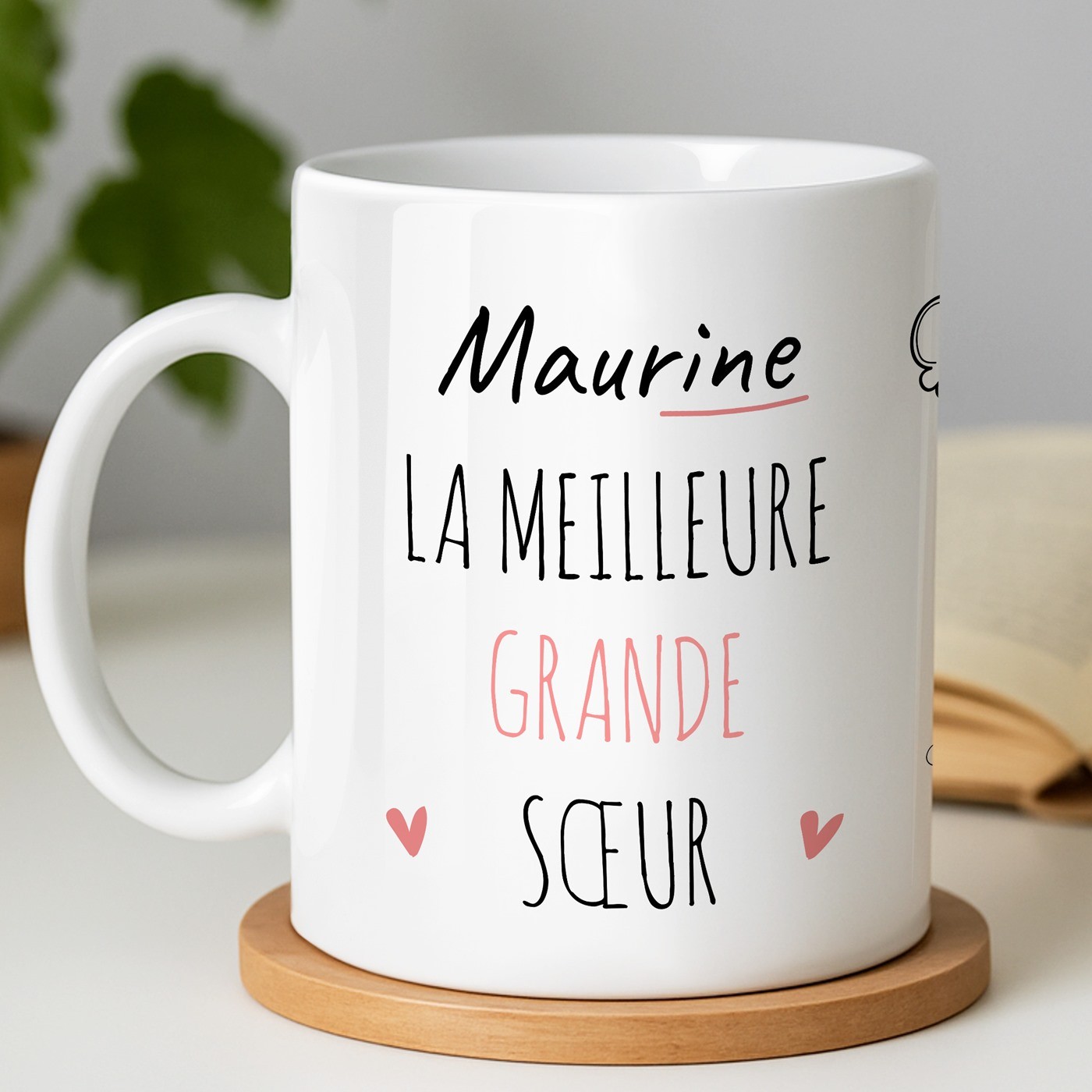 Mug de cerámica blanca Murrano con impresión de aniversario para hermana