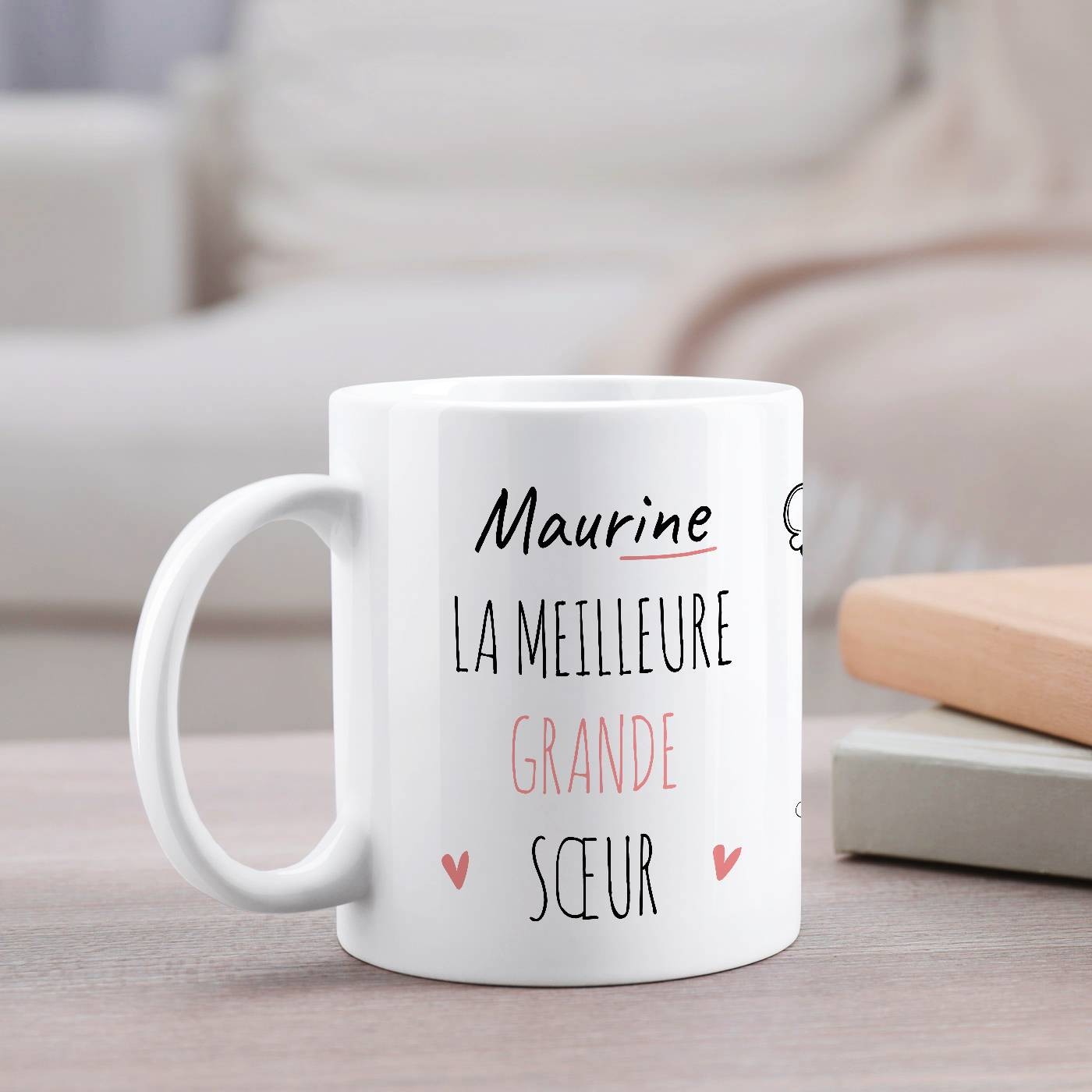 Mug de cerámica blanca Murrano con impresión de aniversario para hermana