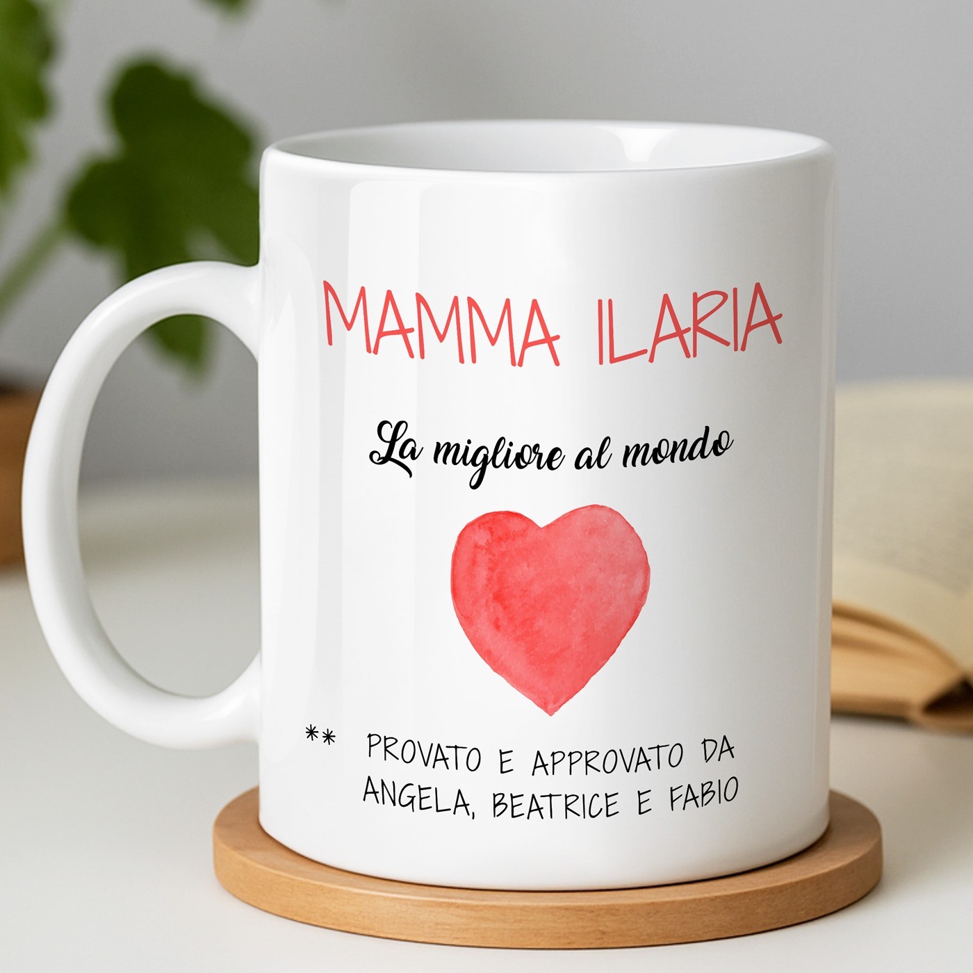 Taza de cerámica Murrano con impresión personalizada para mamá, Día de la Madre