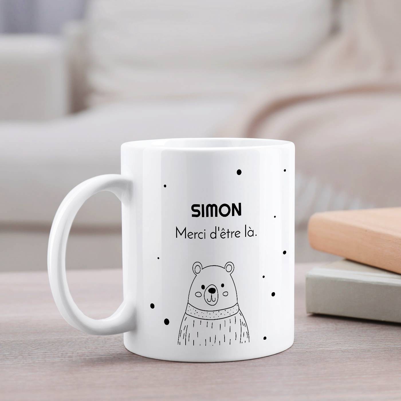 Taza de cerámica Murrano con impresión de oso para el cumpleaños de un hombre